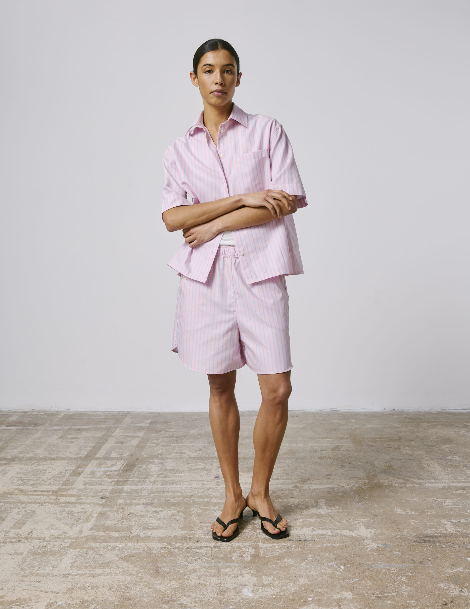 Pink striped Natasha shirt - Oxford - Shirt Collar