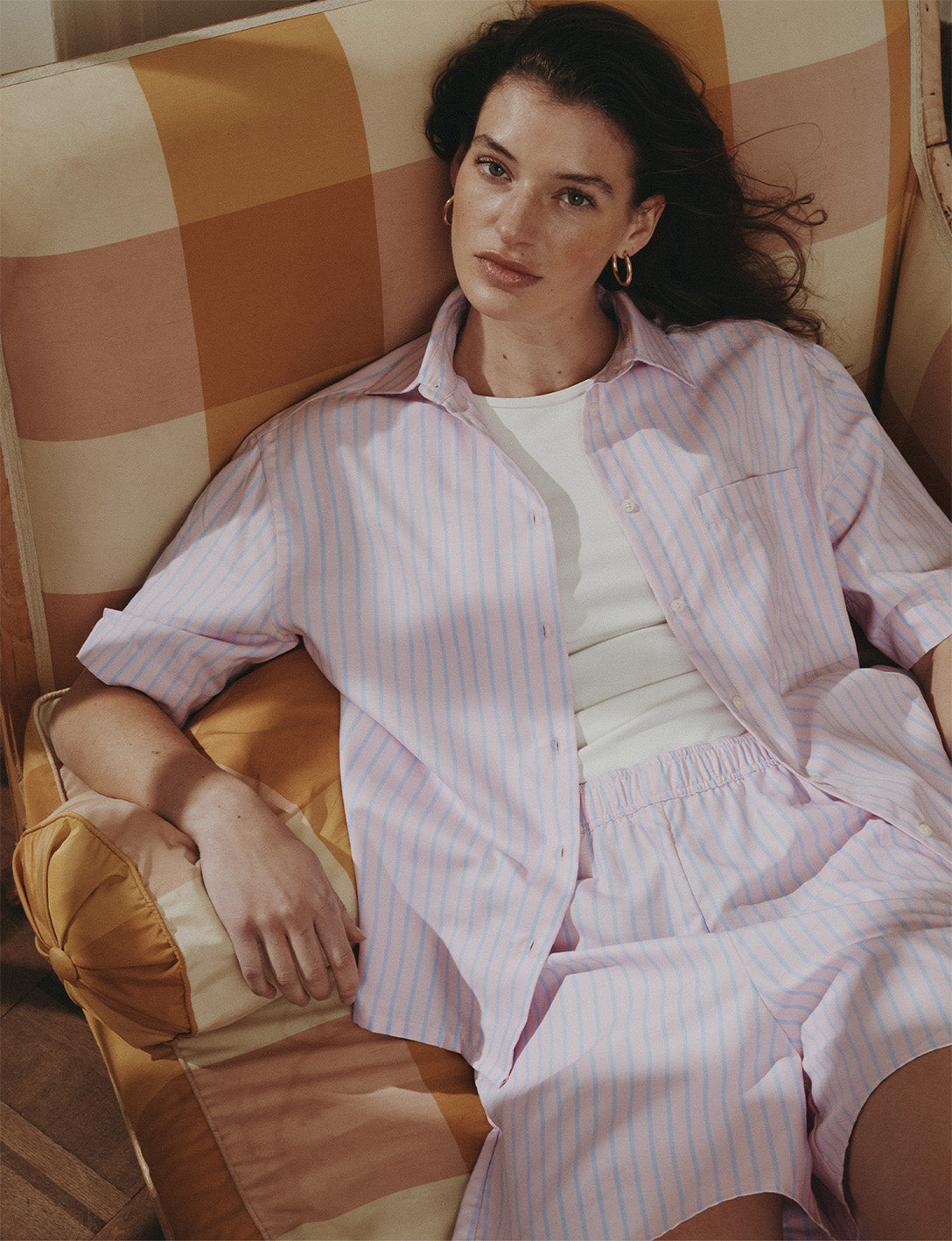 Pink striped Natasha shirt - Oxford - Shirt Collar