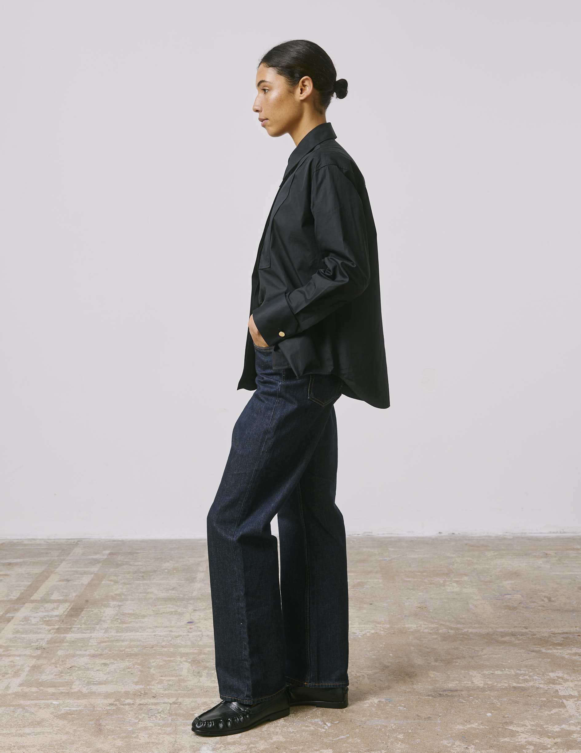 Black Nawelle shirt - Poplin - Shirt Collar - French Cuffs