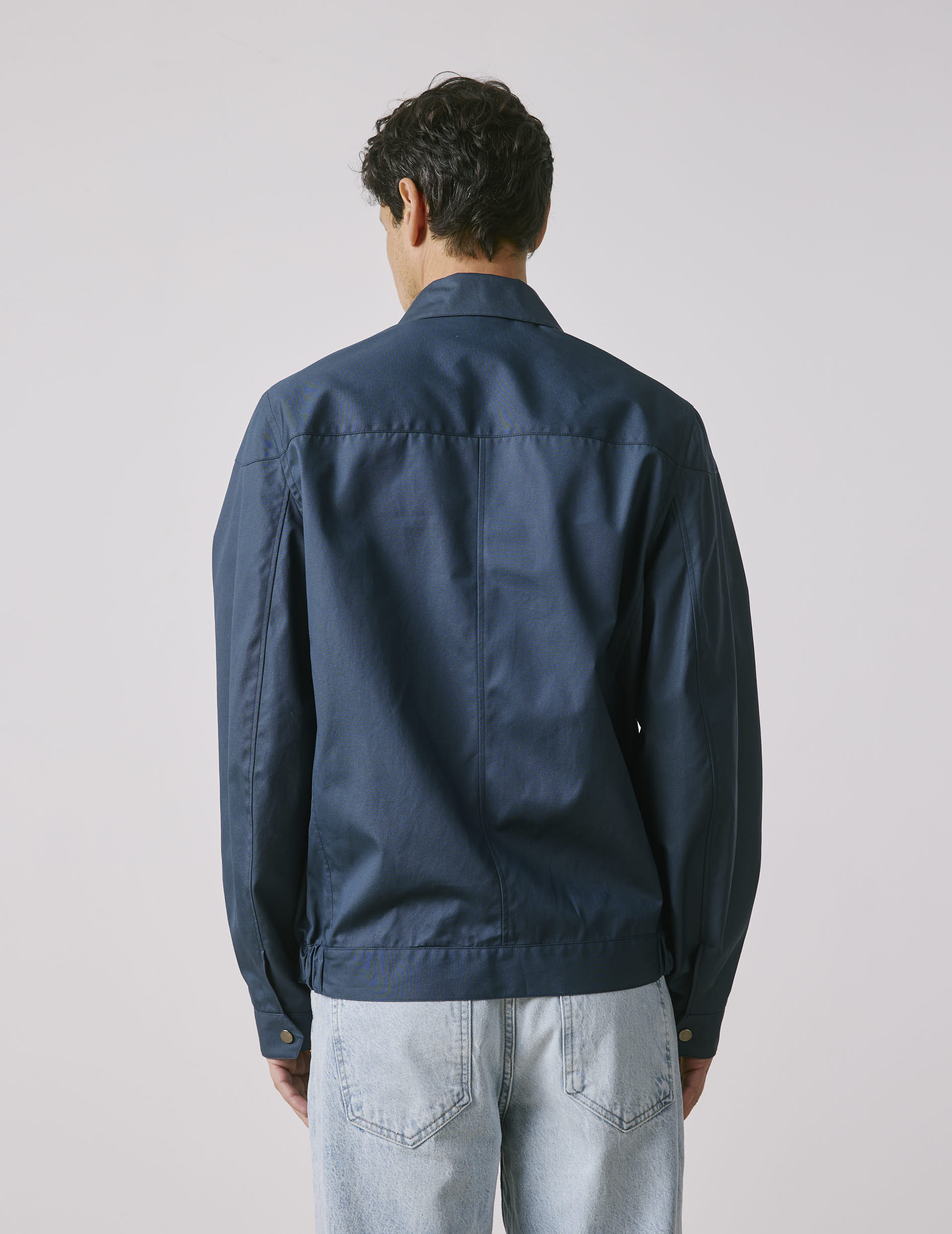Nelson bomber jacket in navy cotton canvas