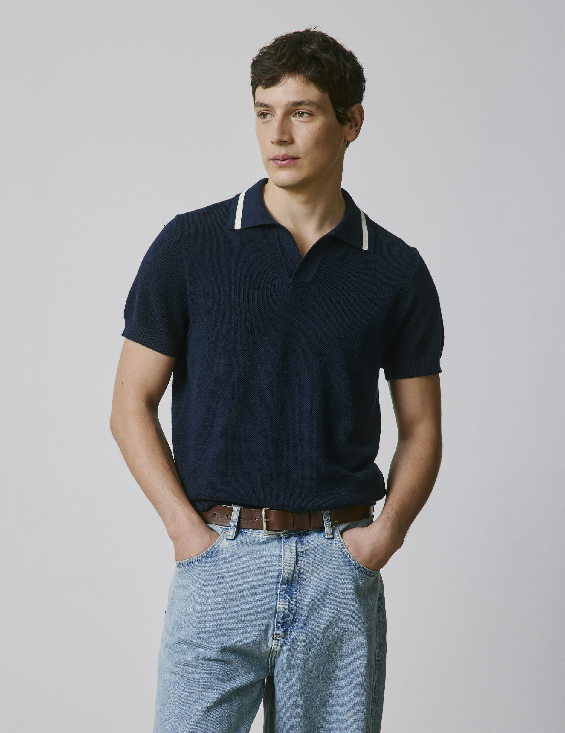 Nick navy cotton polo