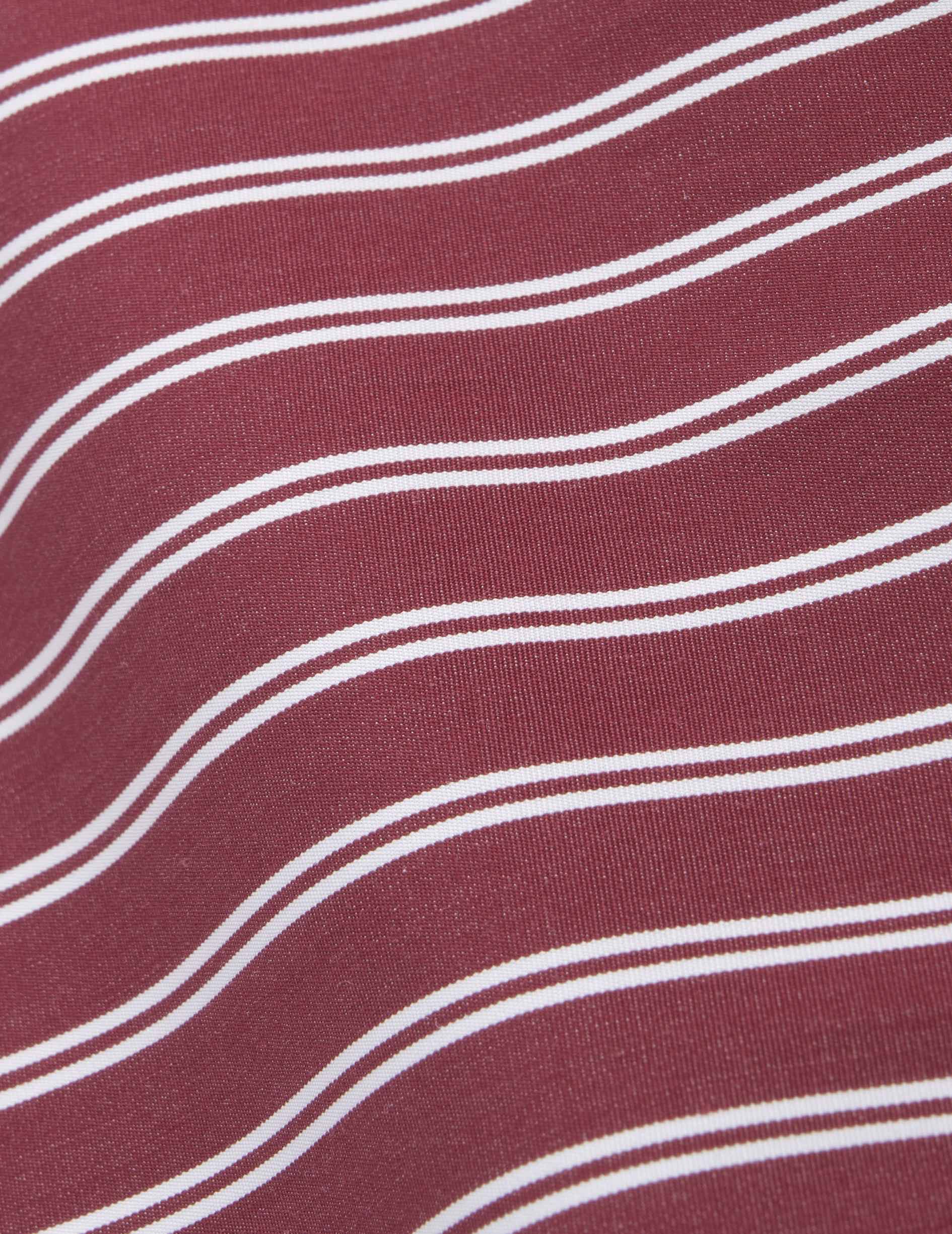 Striped burgundy Nocturne pajama top - Poplin - Pyjamas Collar