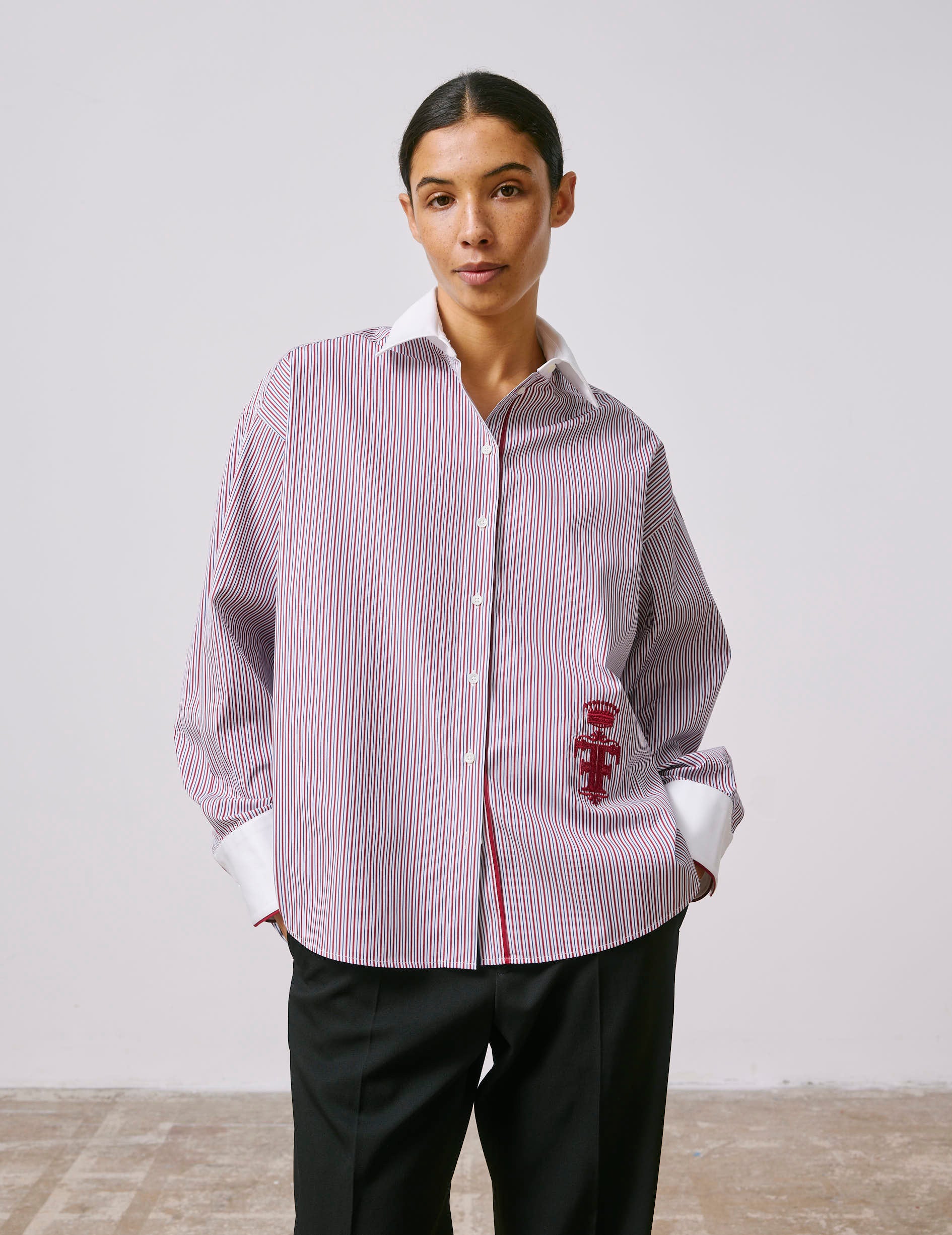 Burgundy Nolita shirt - Poplin - Shirt Collar