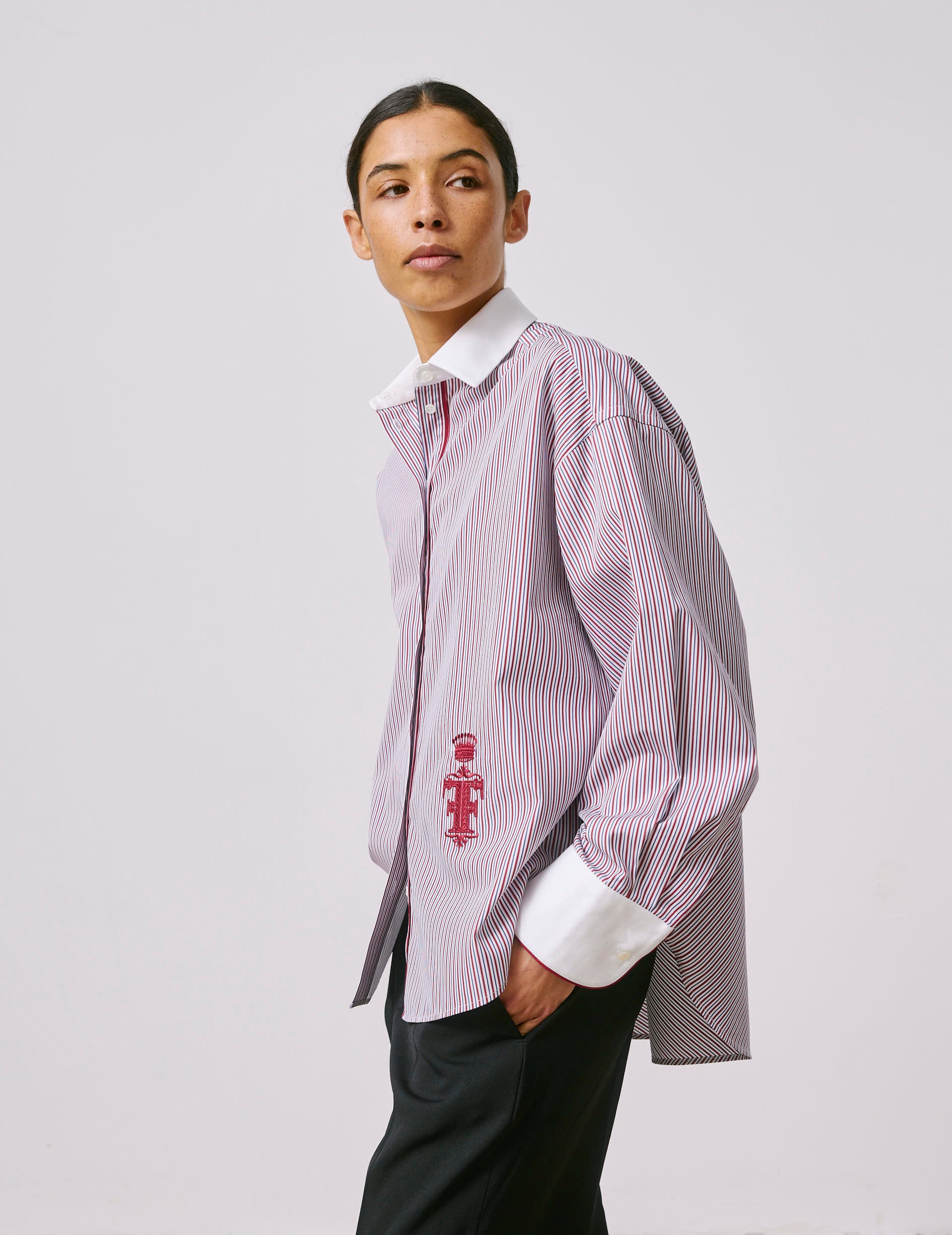 Burgundy Nolita shirt - Poplin - Shirt Collar