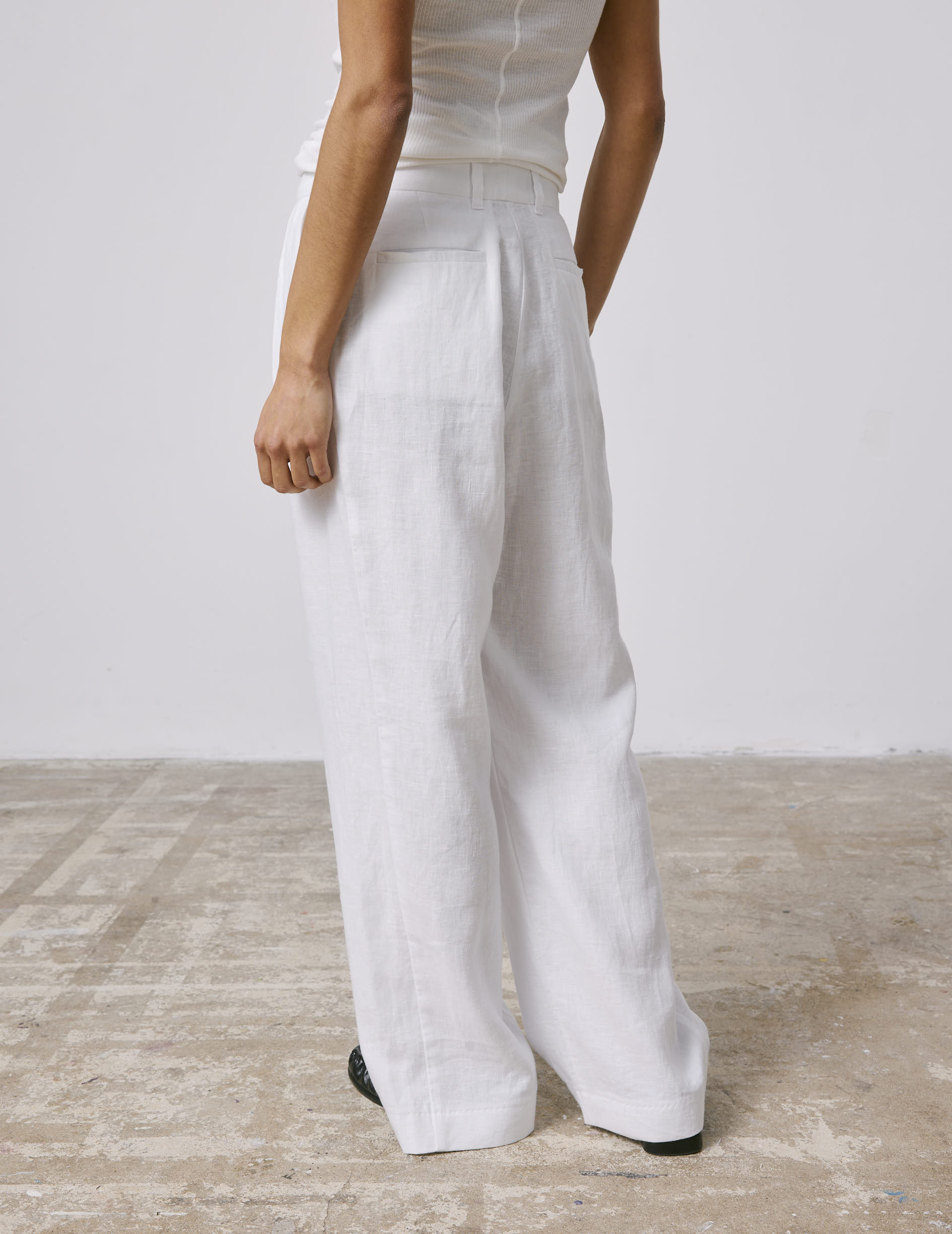 White linen Norma pants