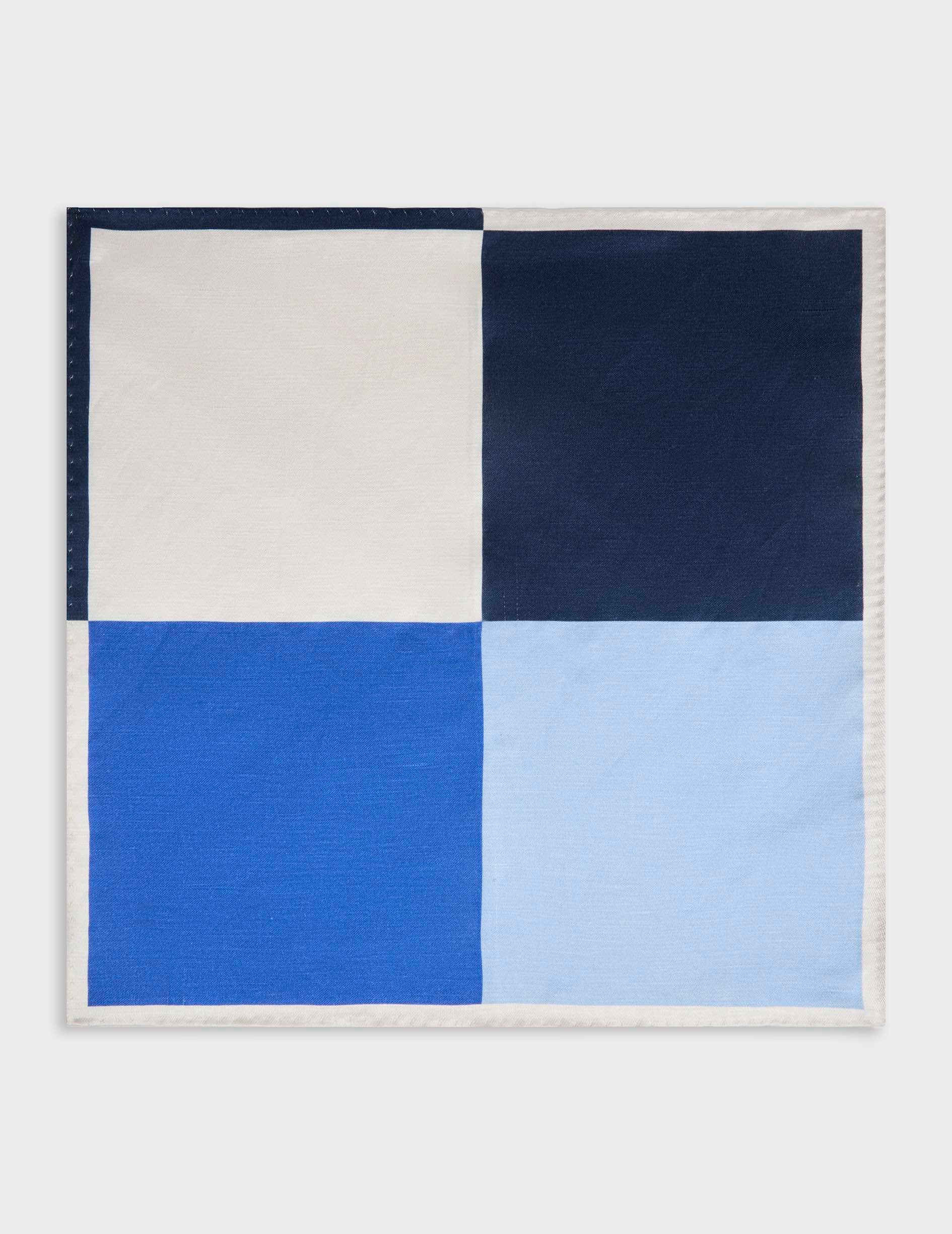 Multicolor linen and silk pocket square - Cloth