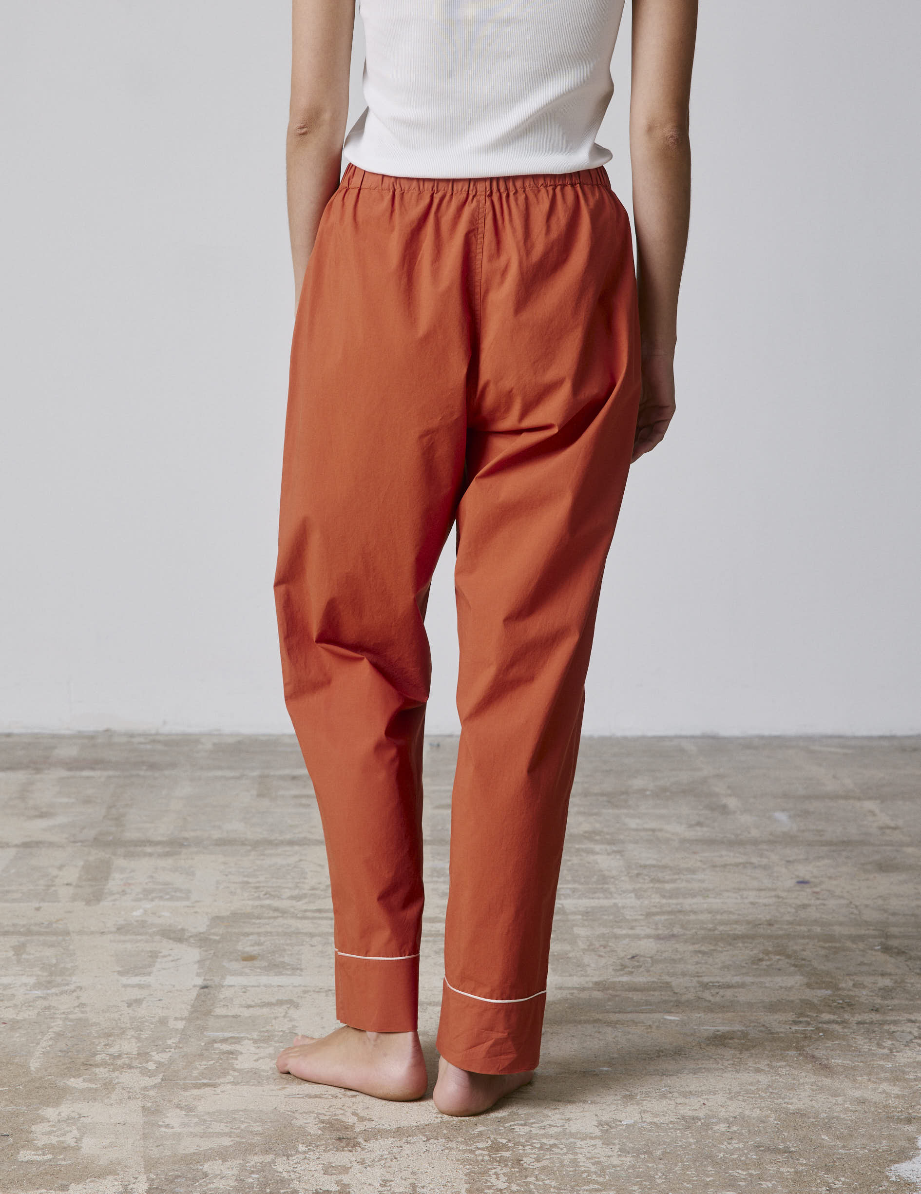 Palais pajamas in rust-orange poplin