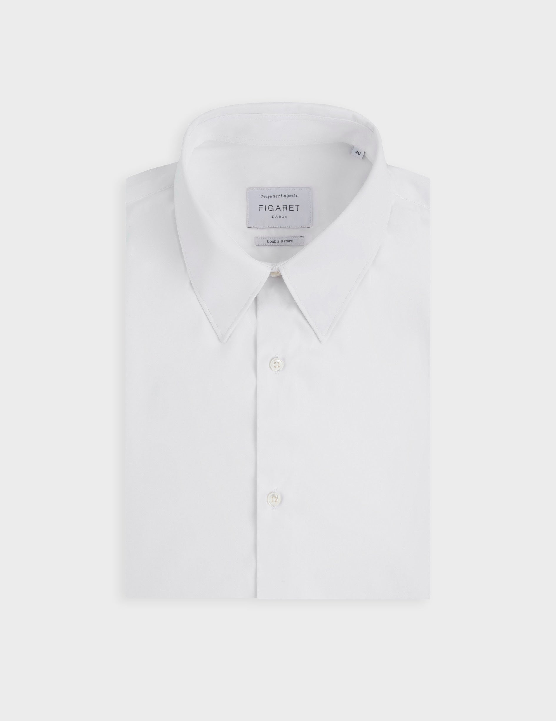 White semi-fitted shirt - Poplin - Sumptuous Collar