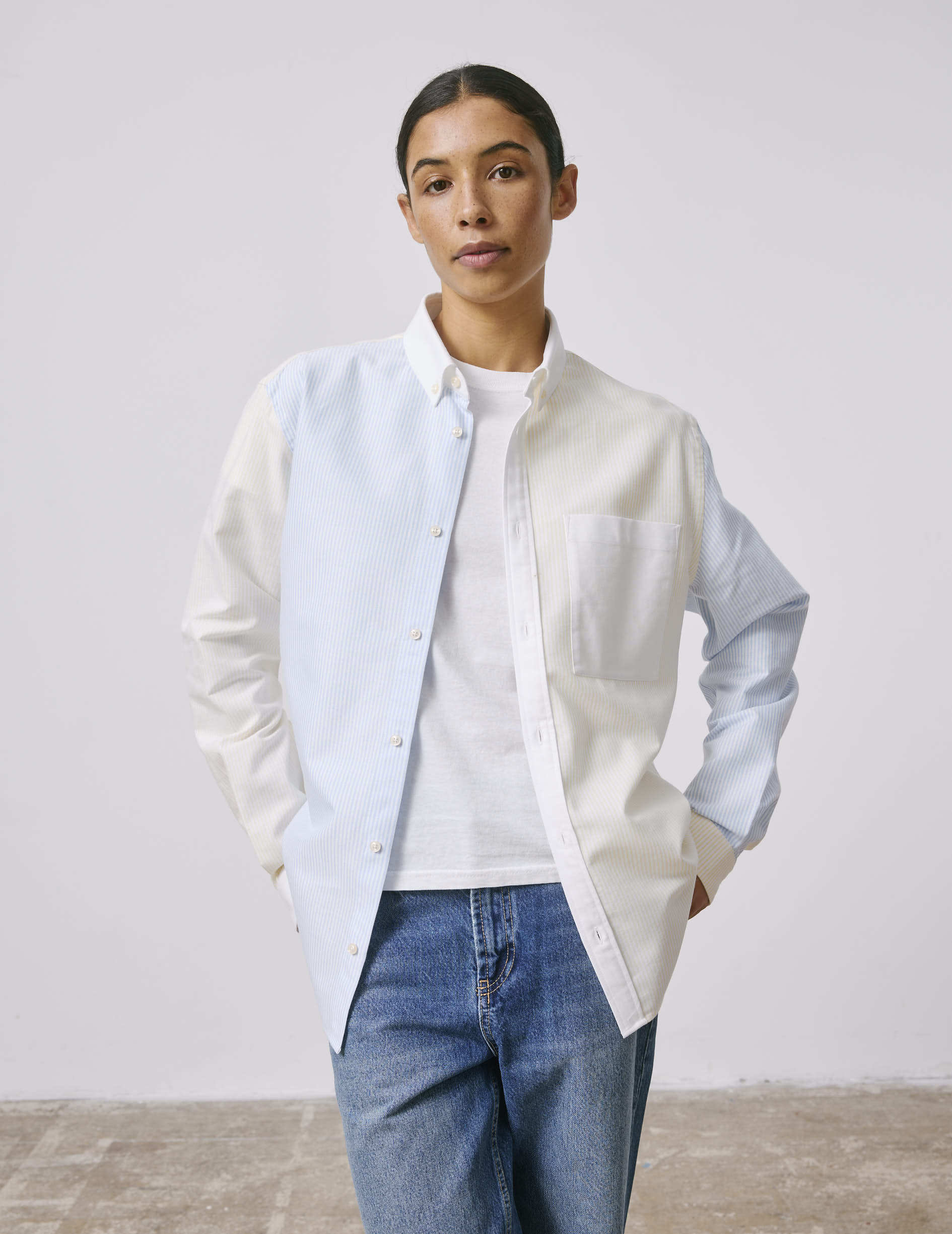 William Striped yellow Fun shirt - Oxford - American Collar