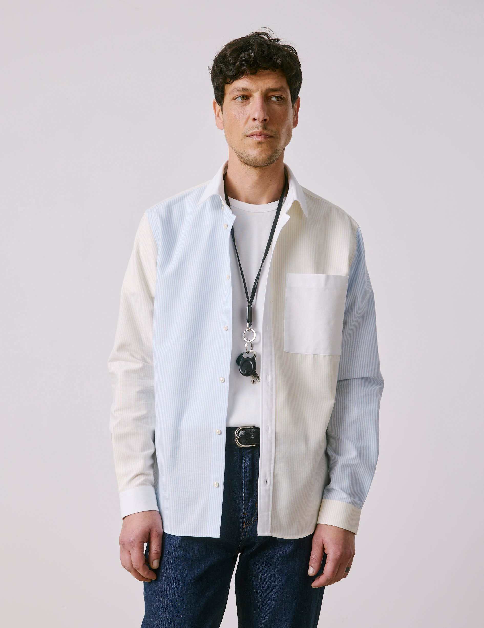 William Striped yellow Fun shirt - Oxford - American Collar