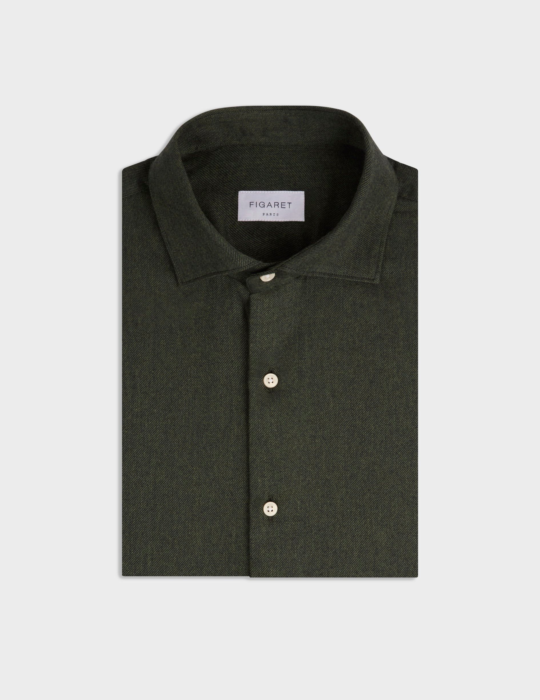 Green flannel Aristote shirt - Flannel - Italian Collar