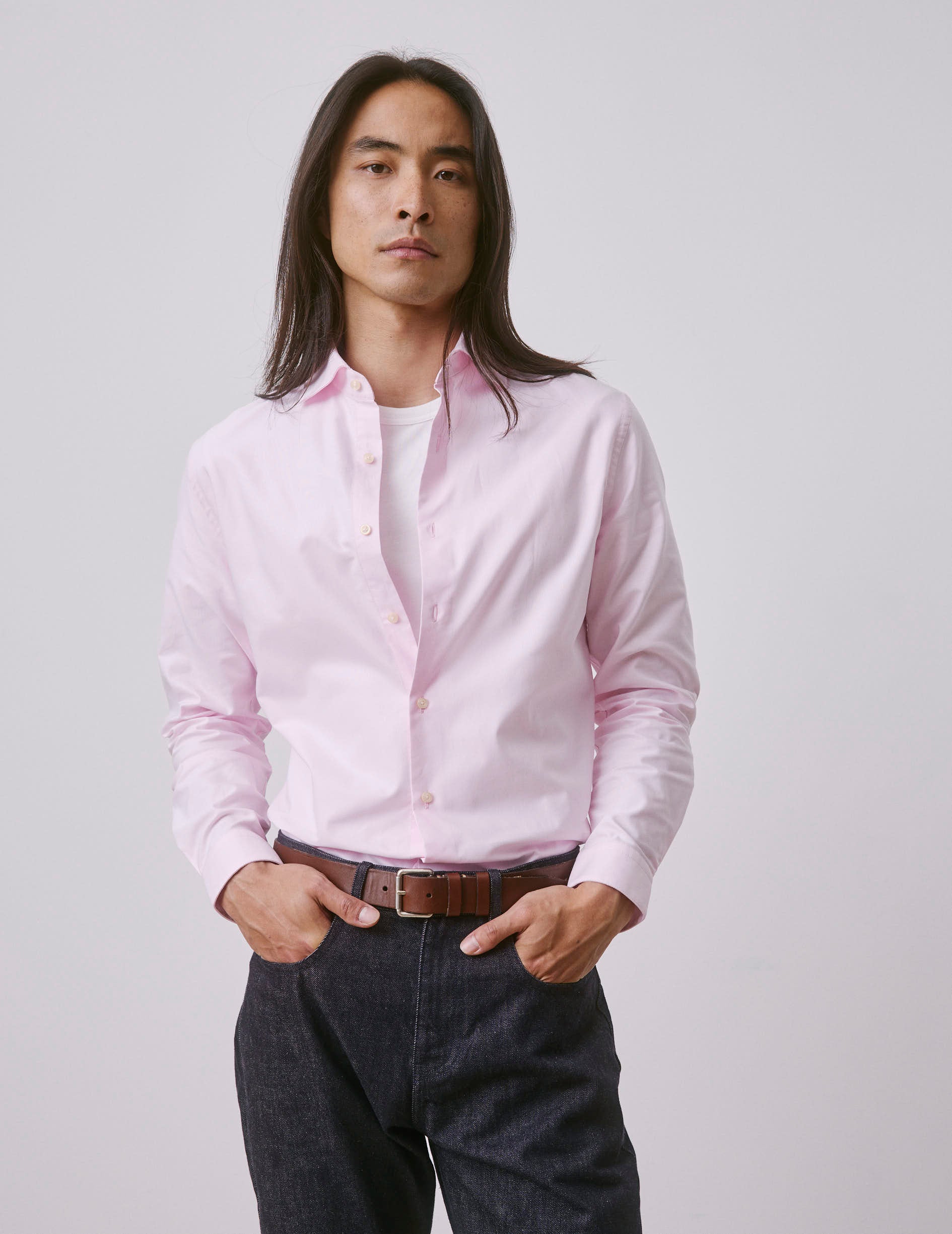 Light pink Aristote shirt - Oxford - Italian Collar