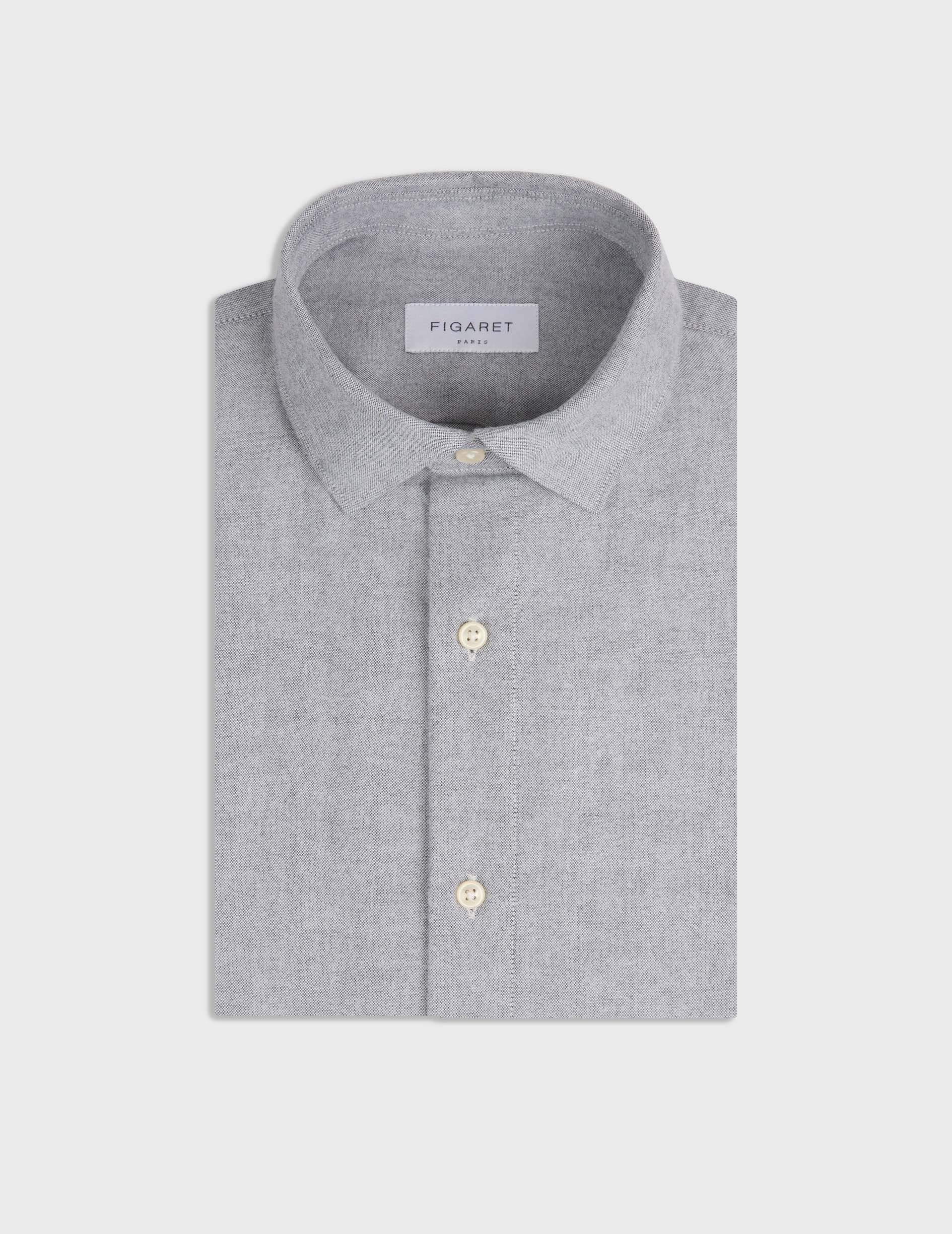 Grey Auguste shirt - brushed oxford - French Collar