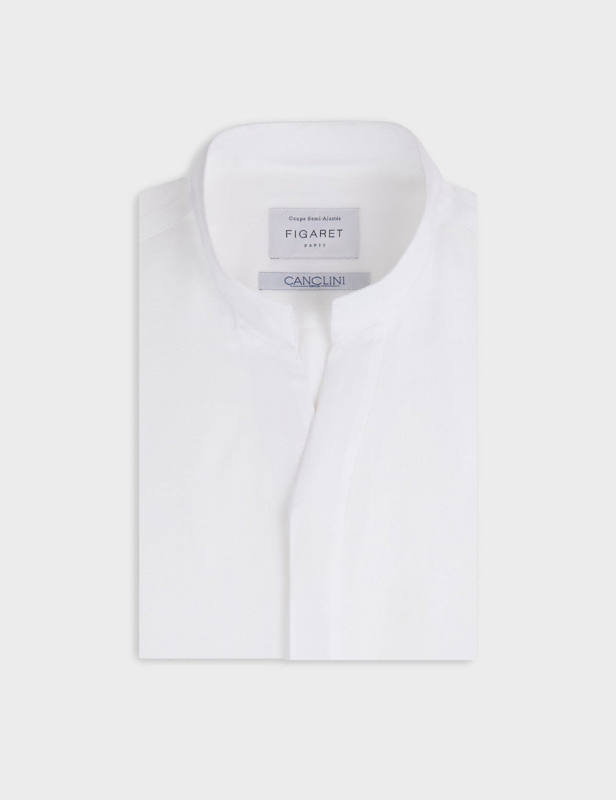 White Carl shirt - Chevron - Carl Collar