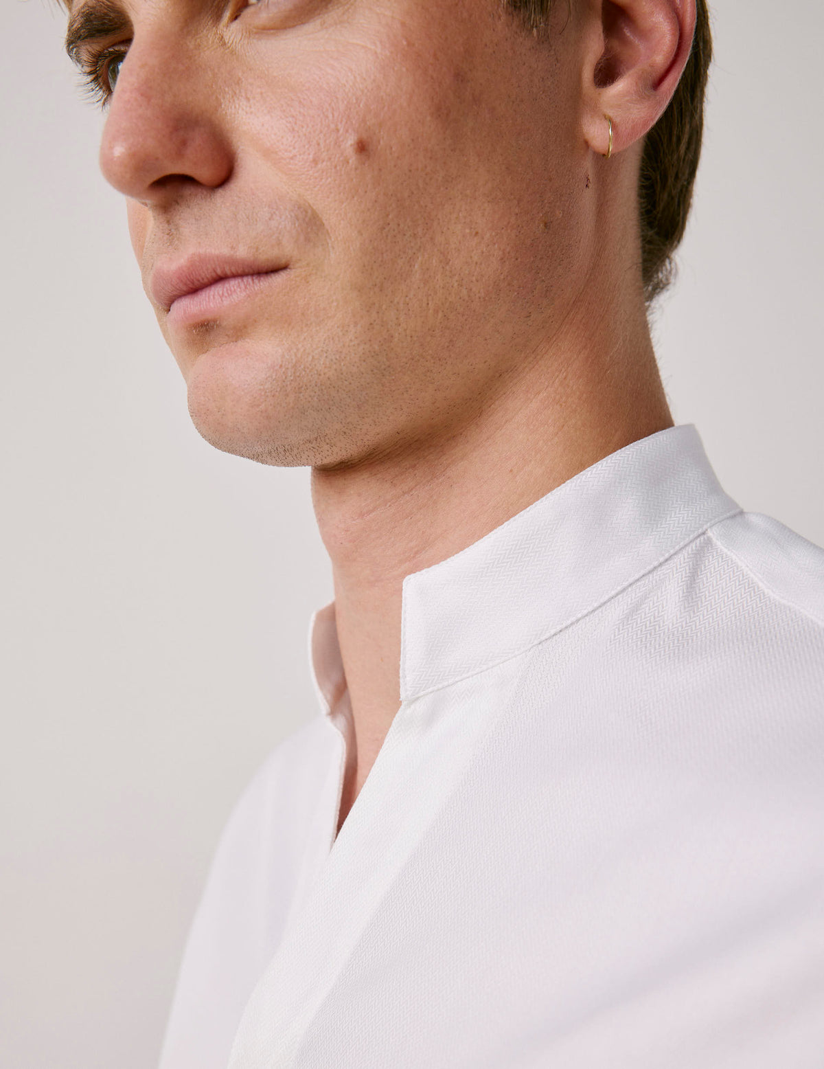 White Carl shirt - Chevron - Carl Collar
