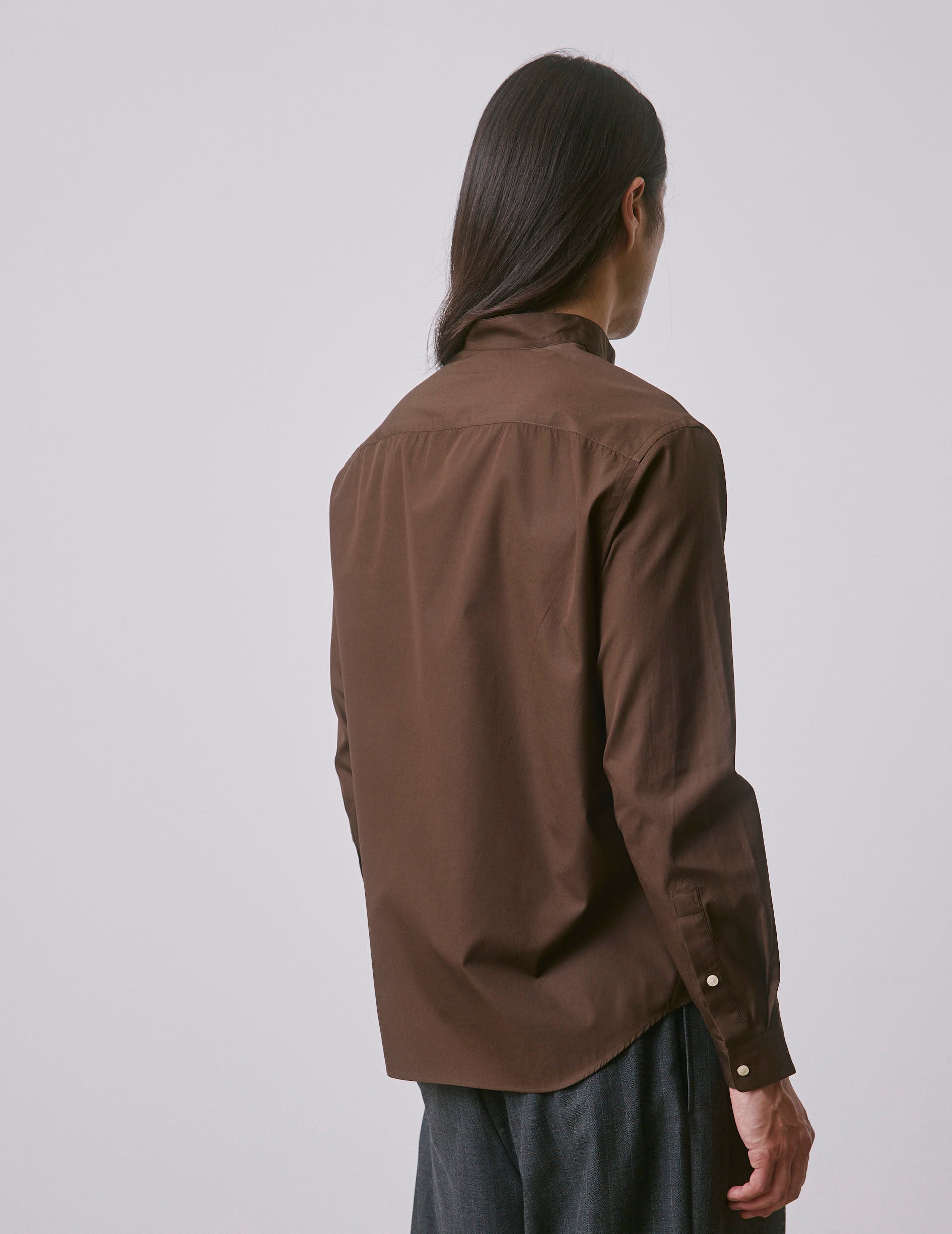 Carl brown shirt - Poplin - Carl Collar