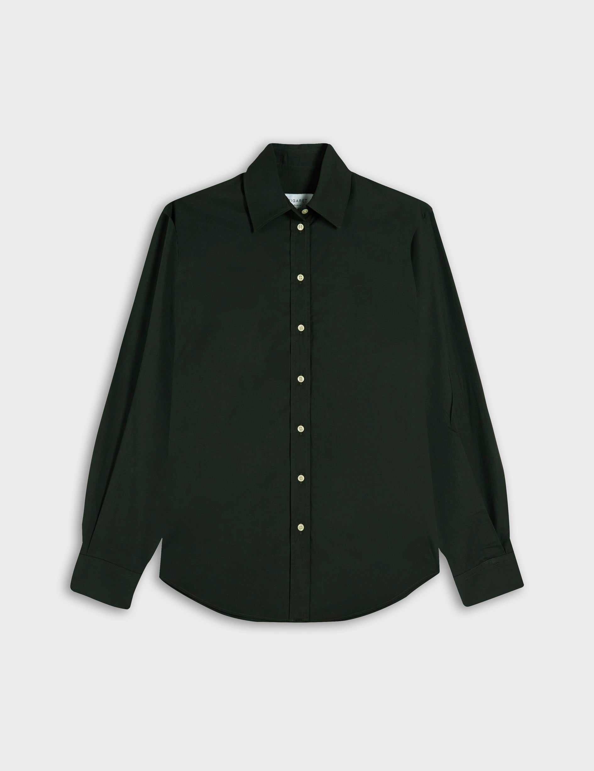 Green oversized Delina shirt - Poplin - Shirt Collar