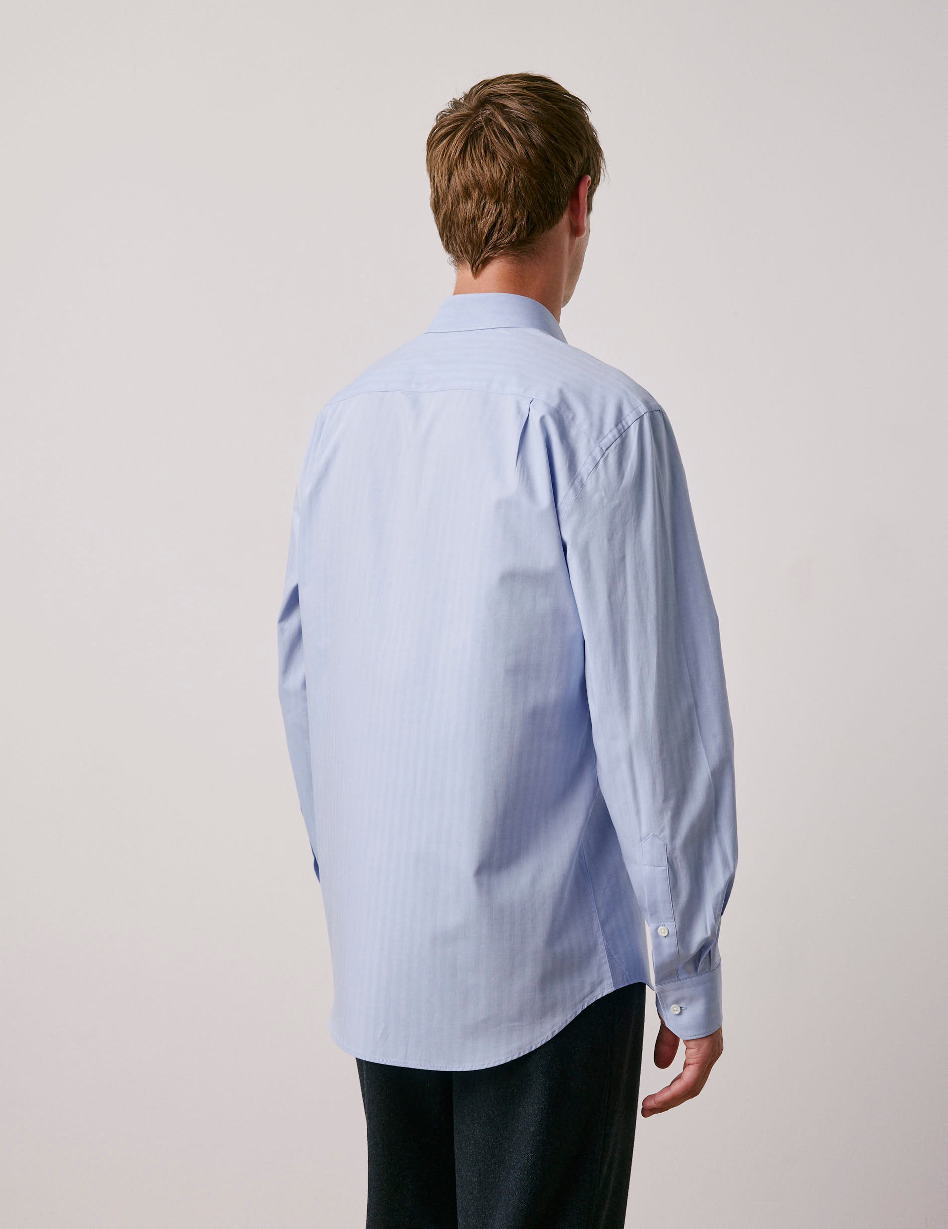 Classic blue shirt - Chevron - Figaret Collar