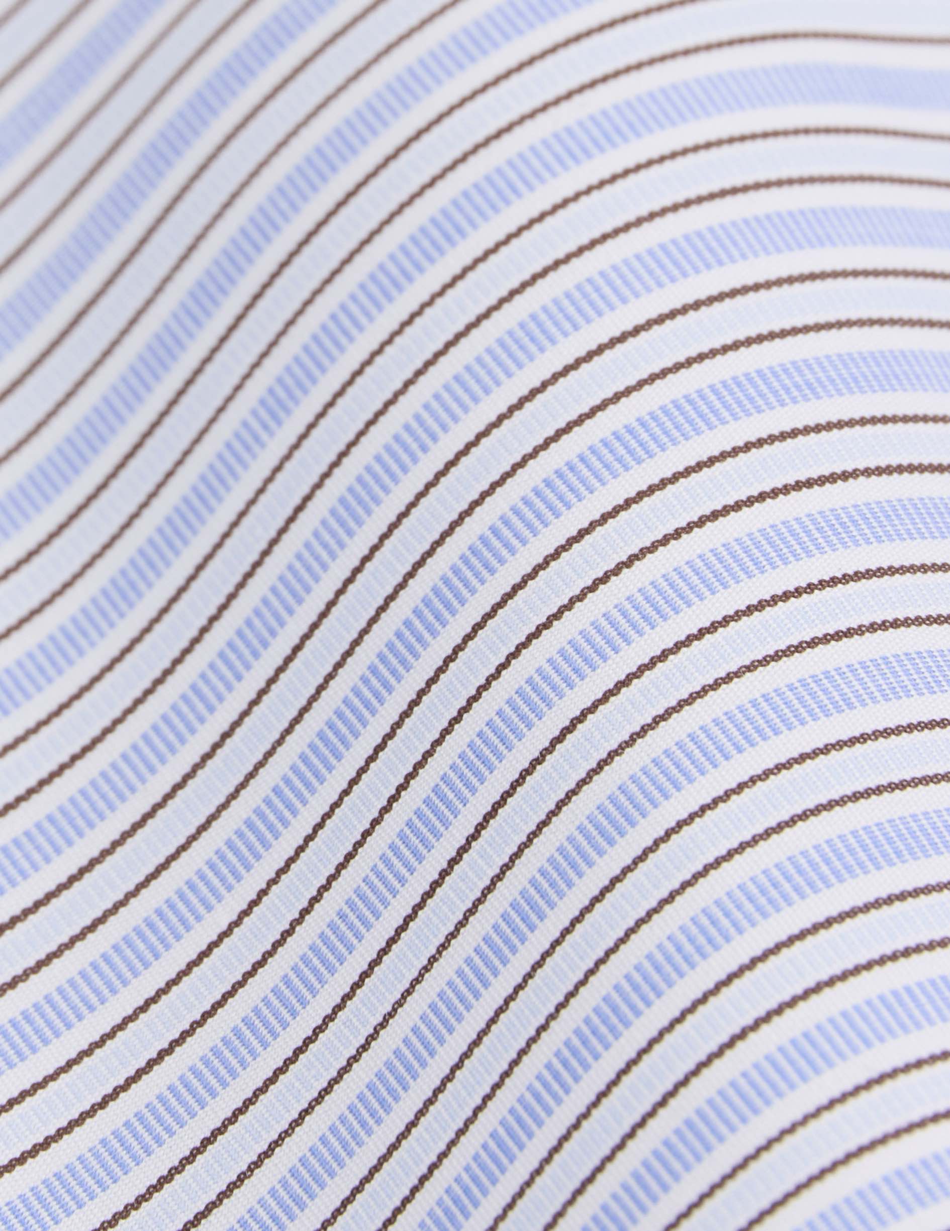Classic brown striped shirt - Wire to wire - Figaret Collar