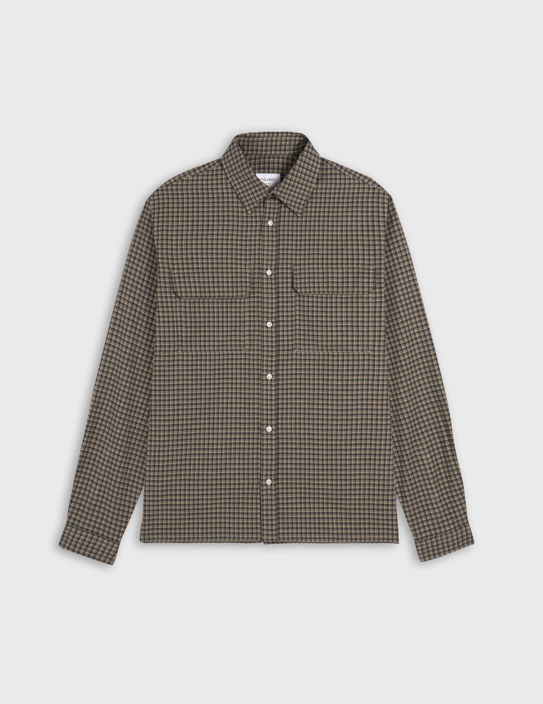 Beige check flannel Florian shirt - Flannel - French Collar