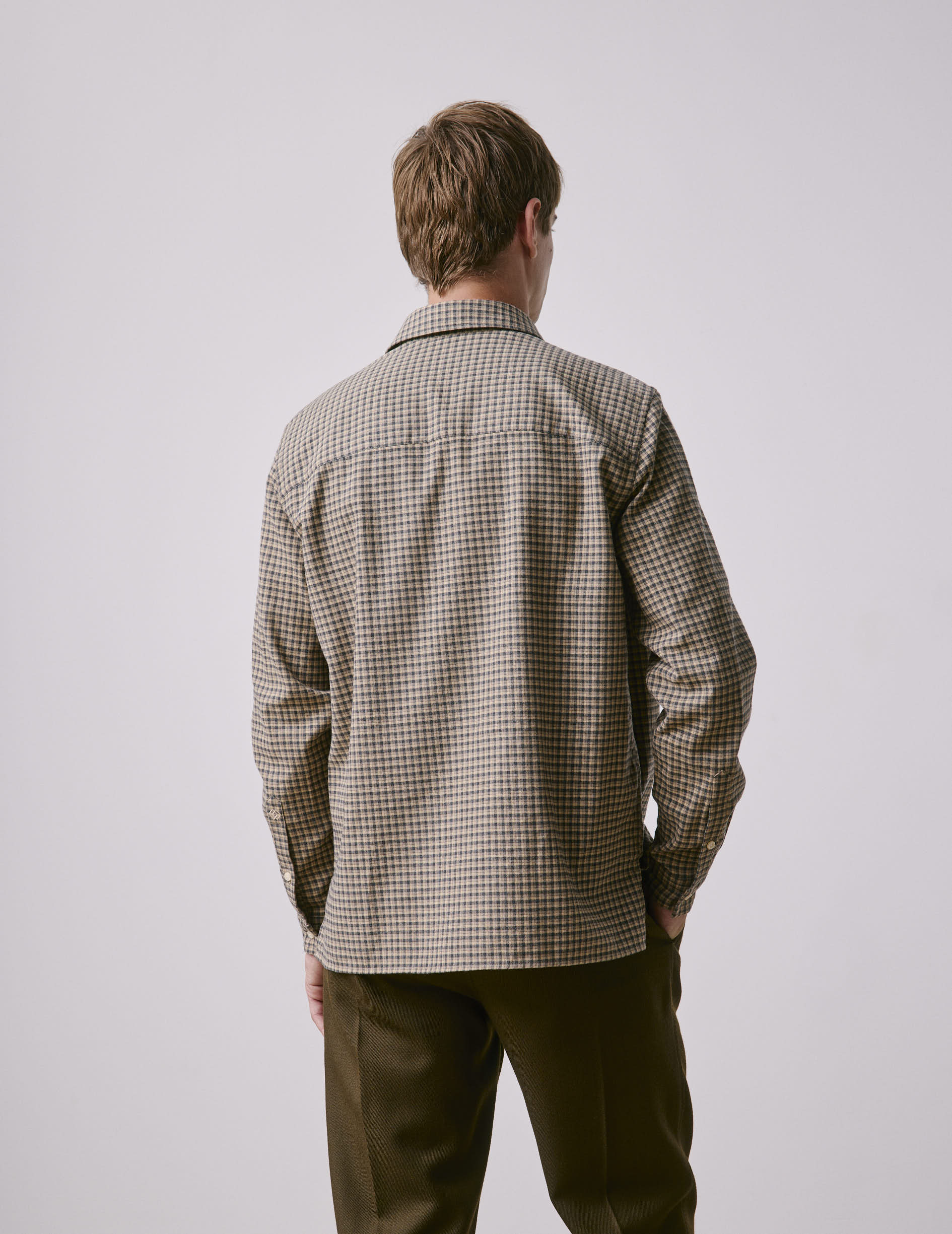 Beige check flannel Florian shirt - Flannel - French Collar