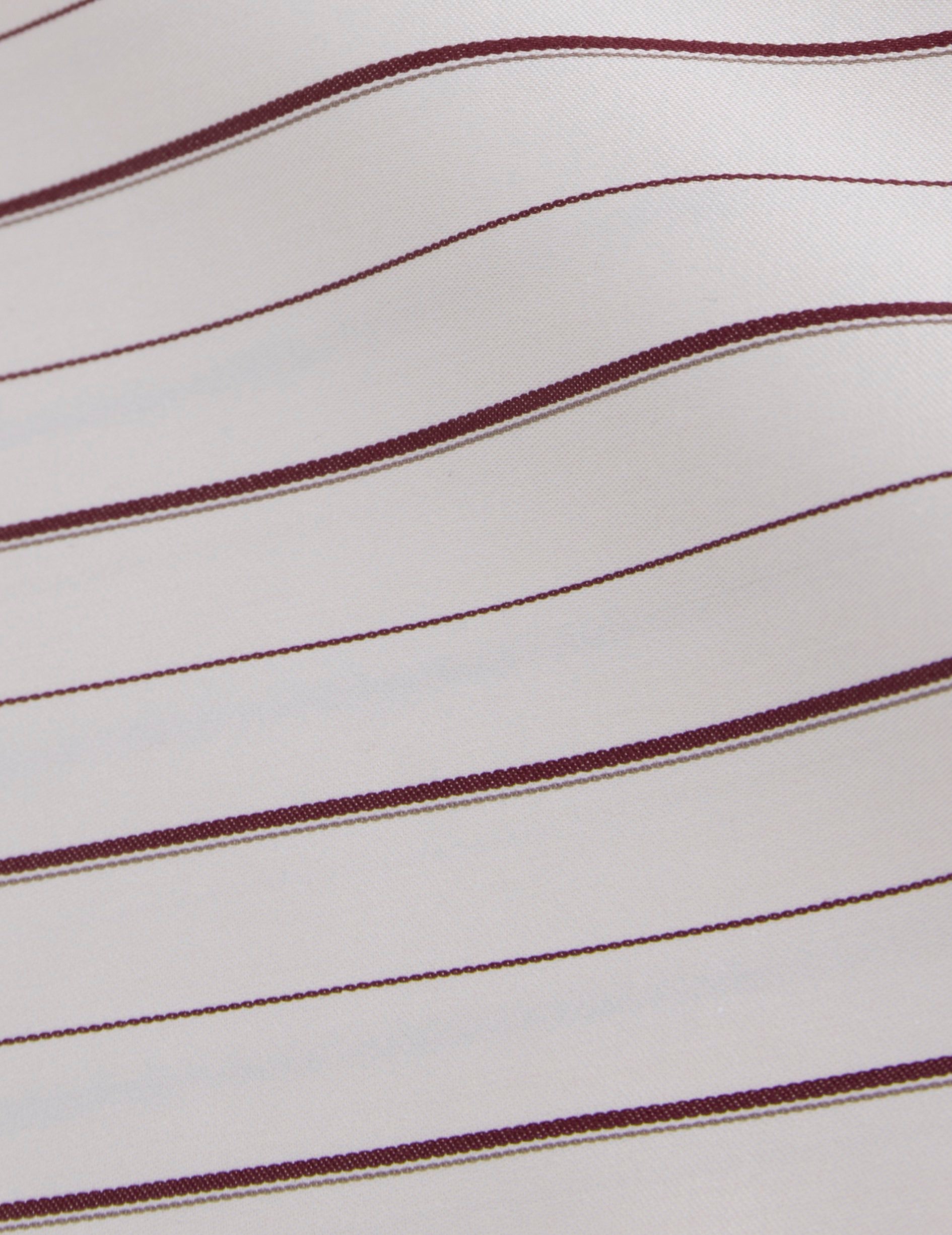 Burgundy striped Hannah shirt - Satin - Shirt Collar - Musketeers Cuffs
