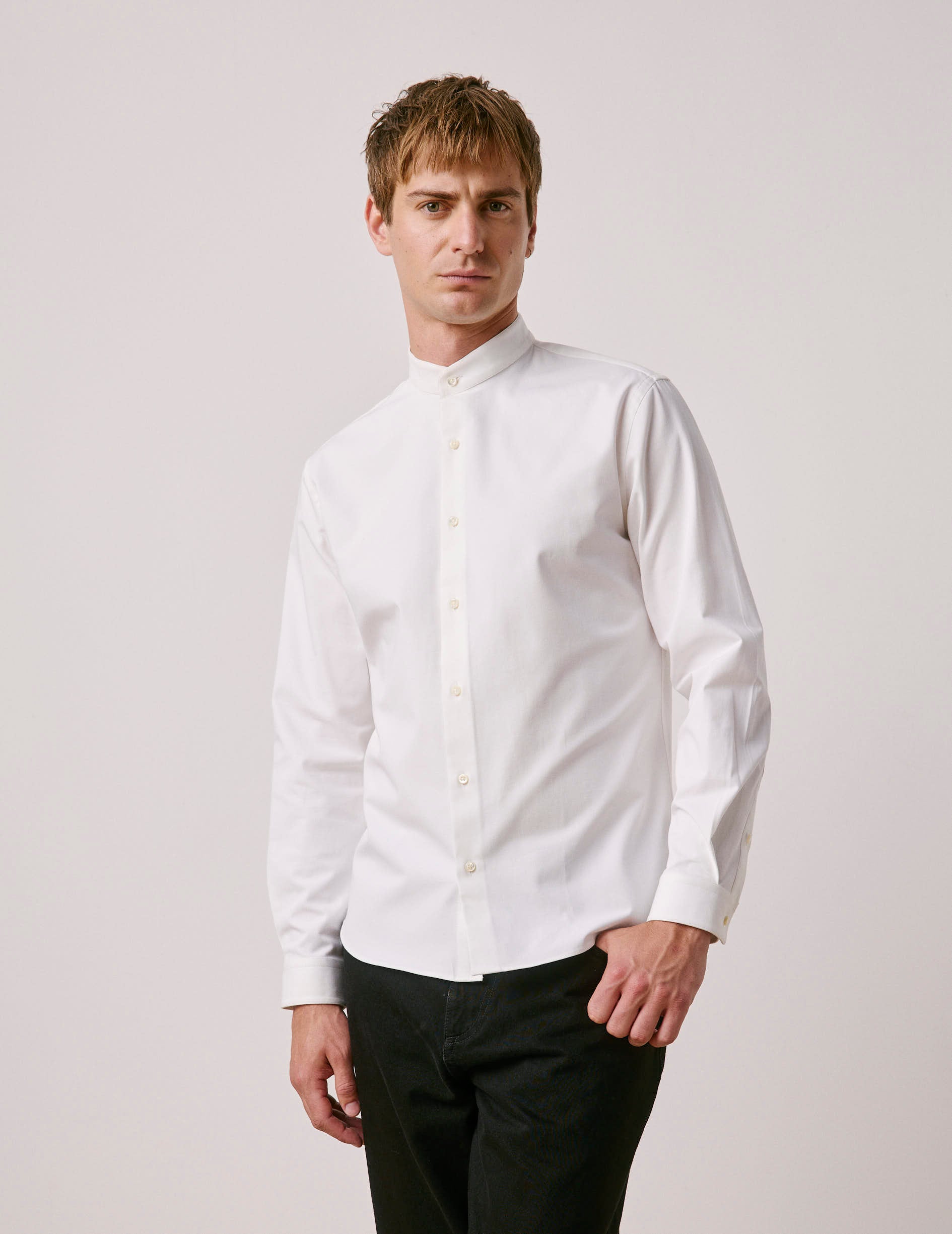 White Herwin shirt - Ottoman - Officer Collar