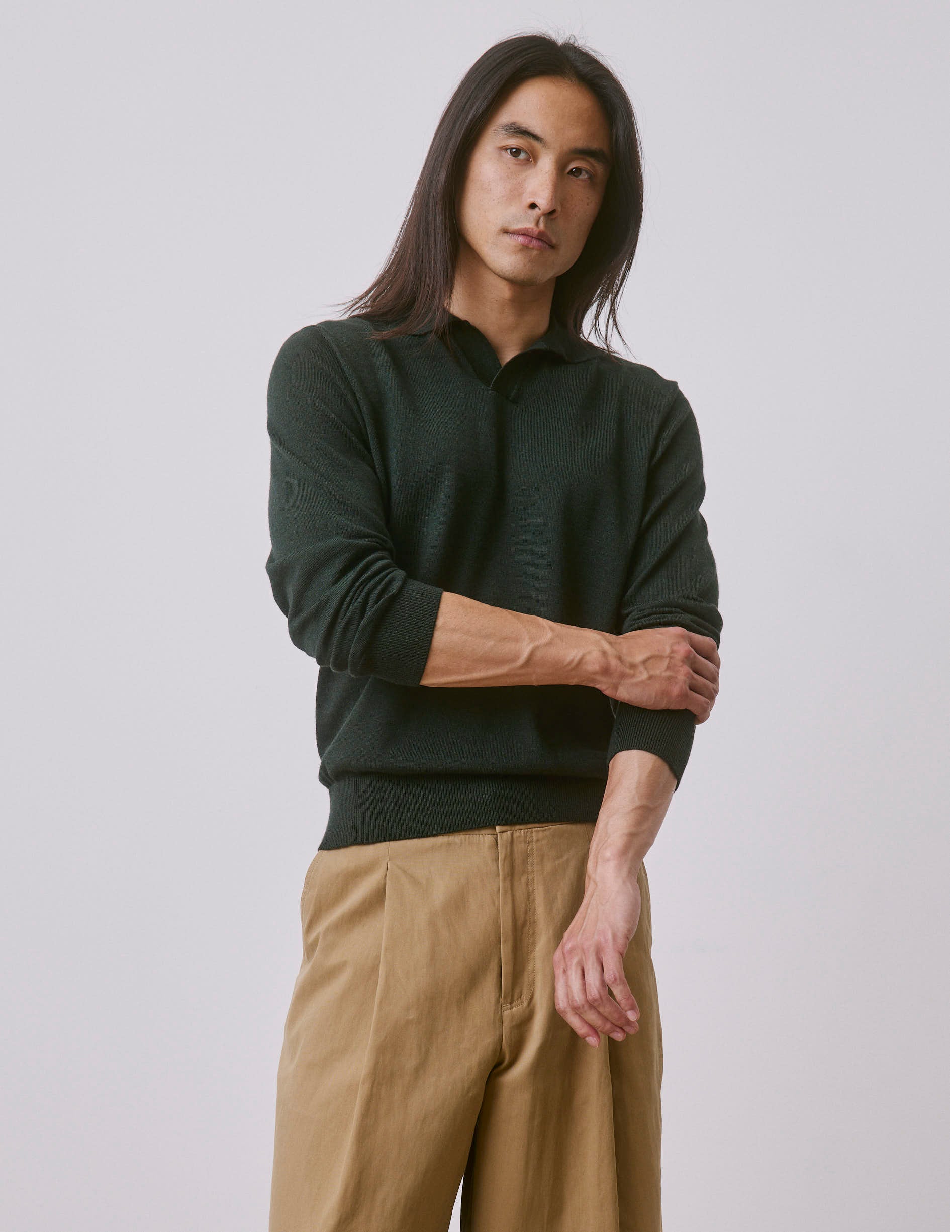 Khaki merino wool Ilian sweater
