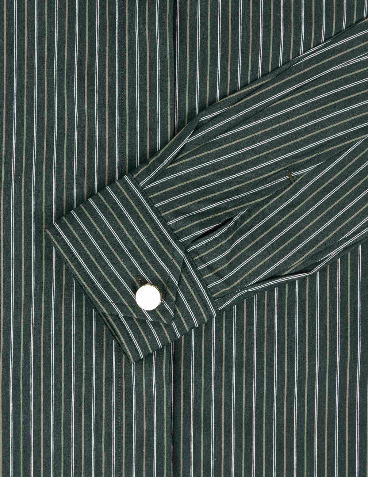 Green striped lyocell Innaée shirt - Poplin - Right amount tip Collar
