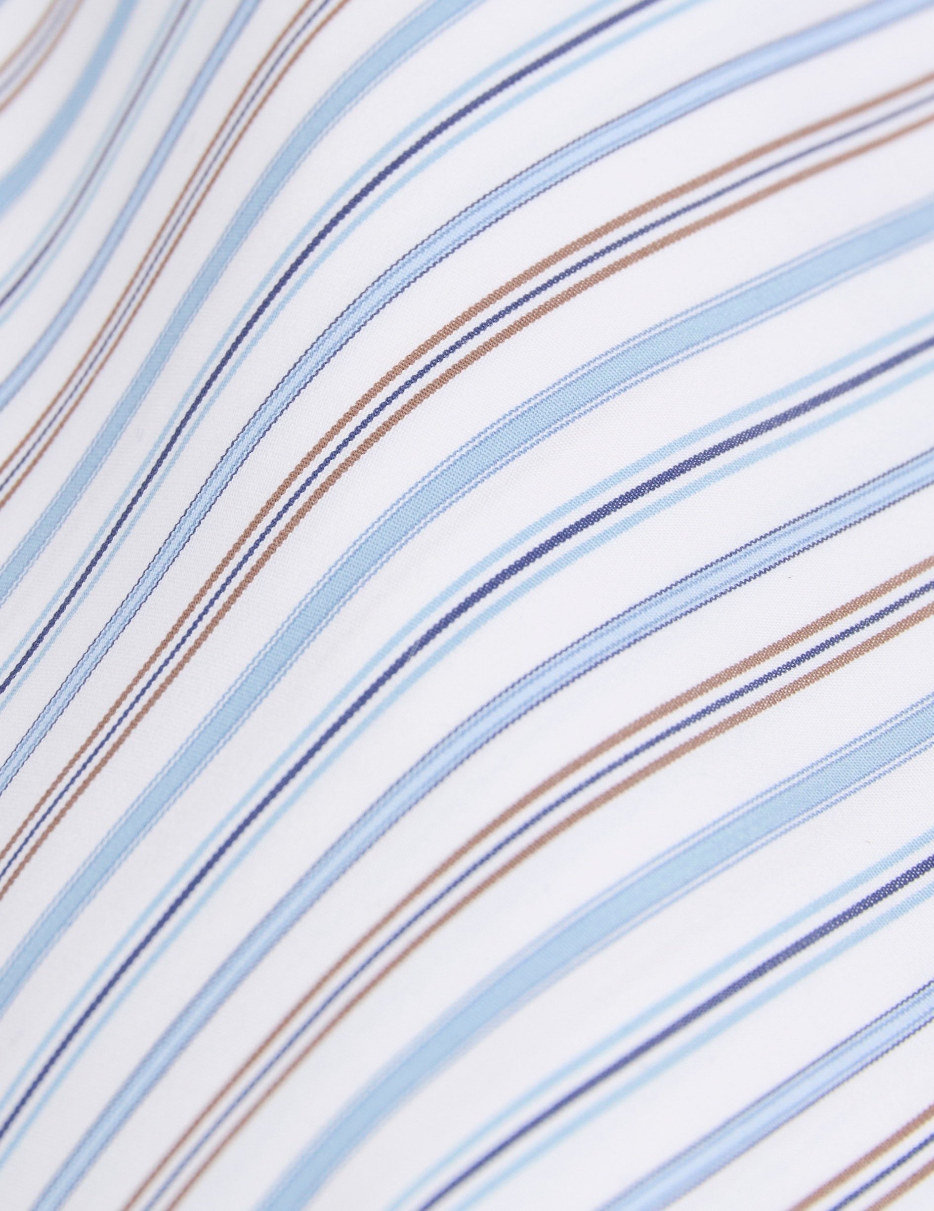 Fitted blue striped shirt - Poplin - Italian Collar