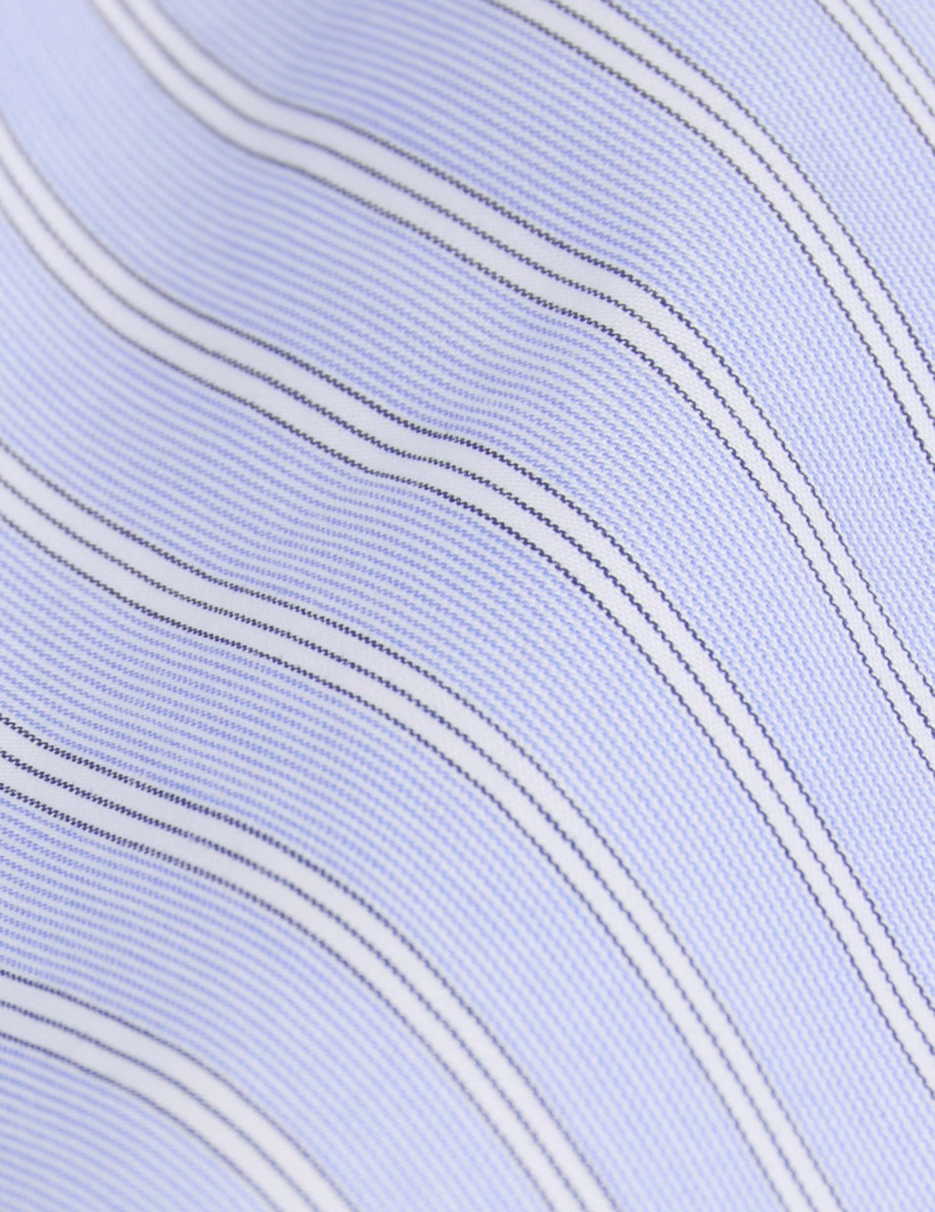 Fitted blue striped shirt - Poplin - Italian Collar