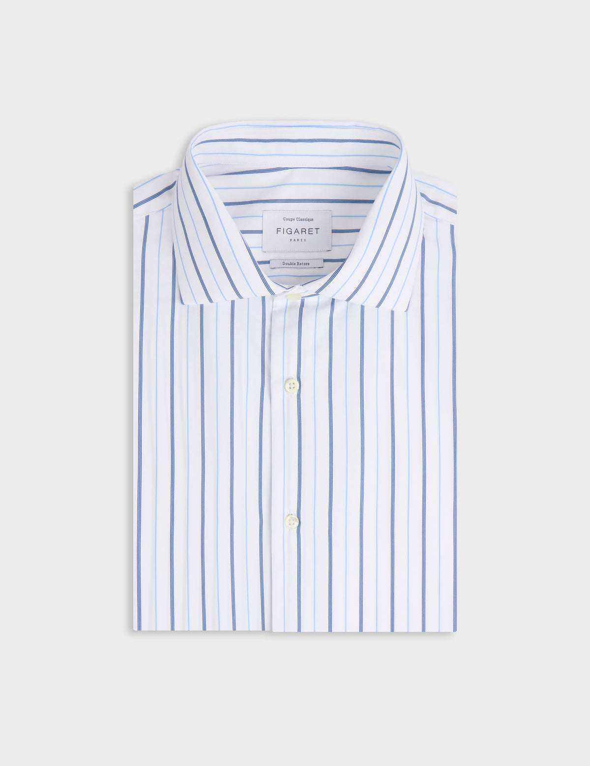 Classic blue striped shirt - Poplin - Italian Collar