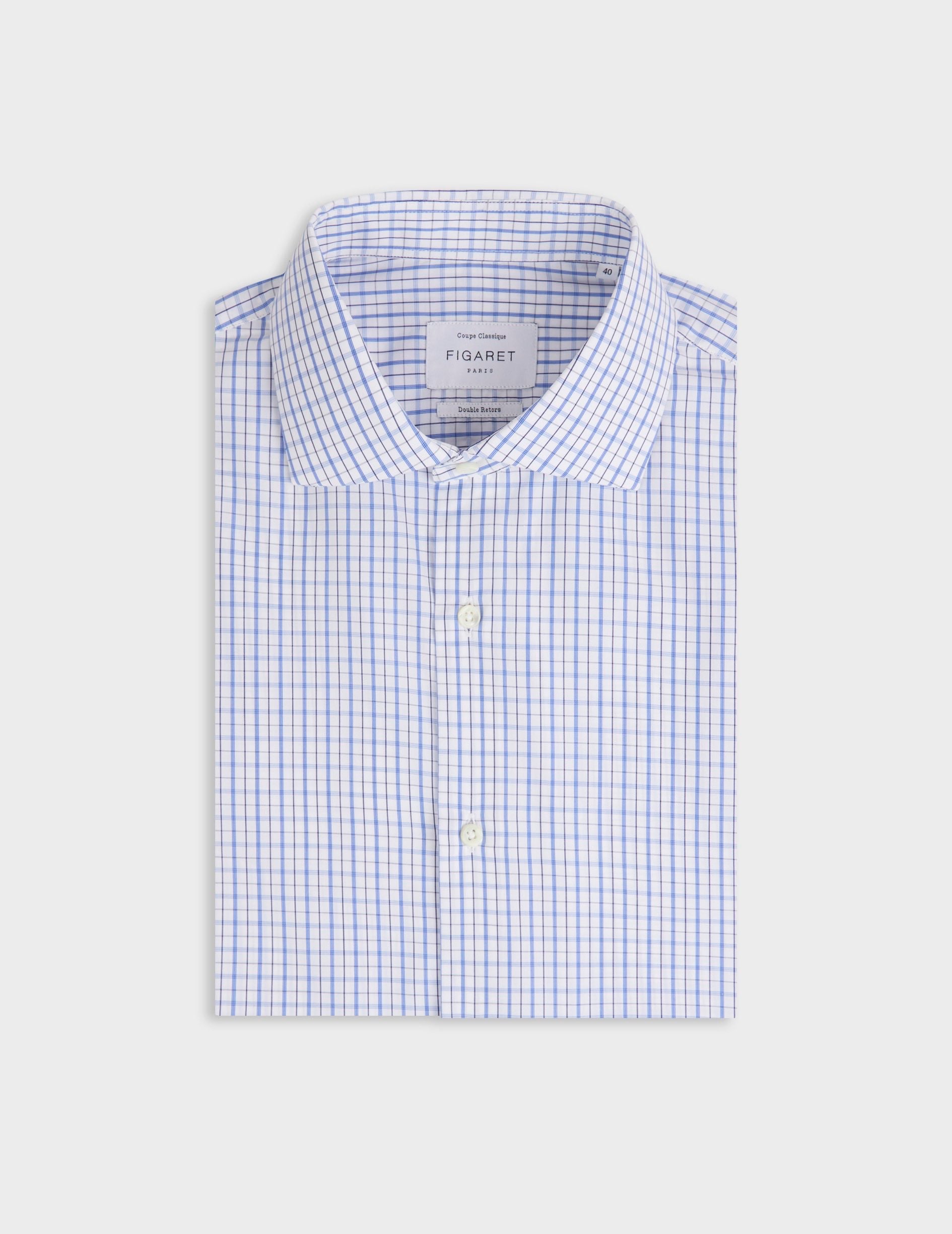 Classic blue striped shirt - Poplin - Italian Collar