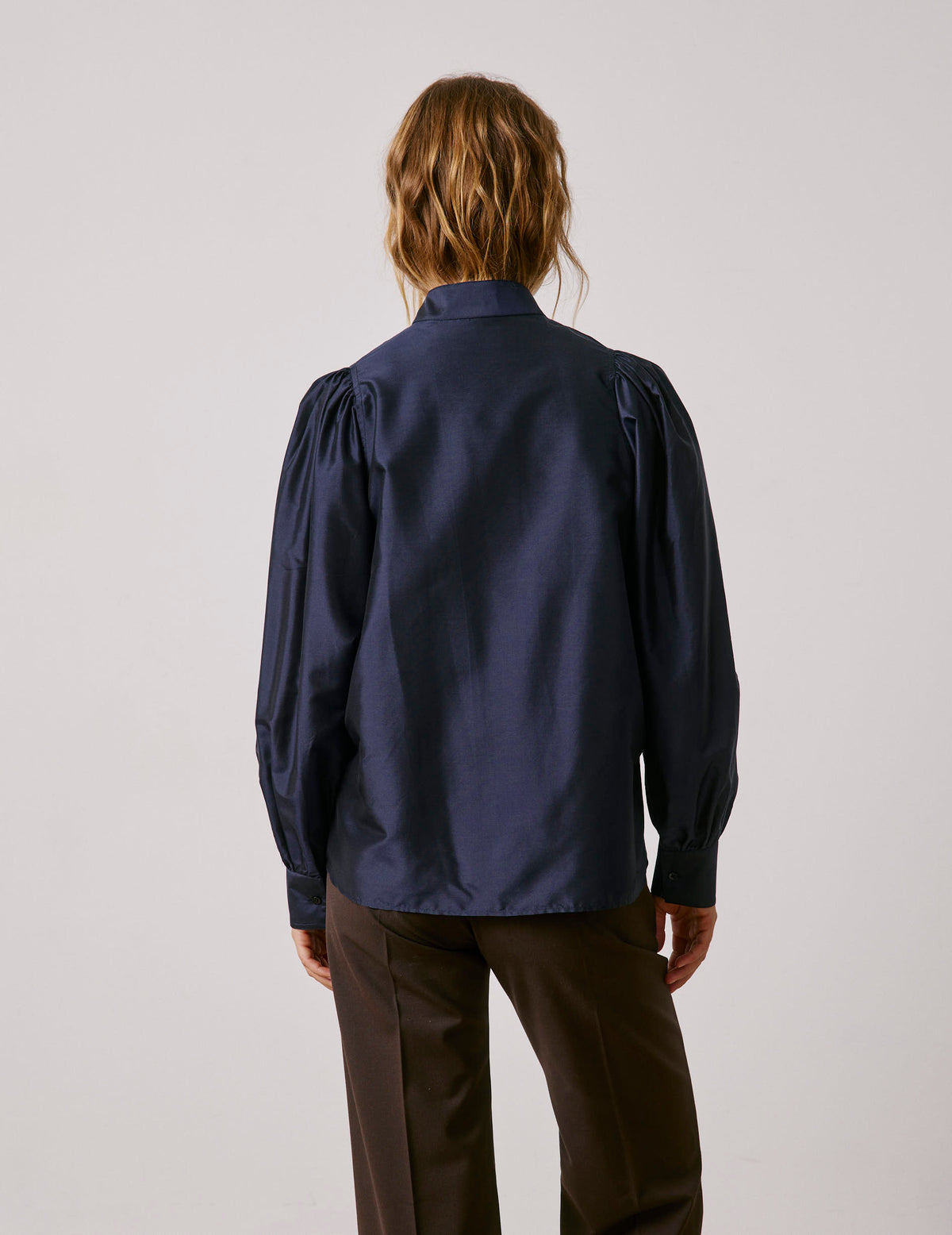 Blue Lanaée shirt - Silk - Officer Collar