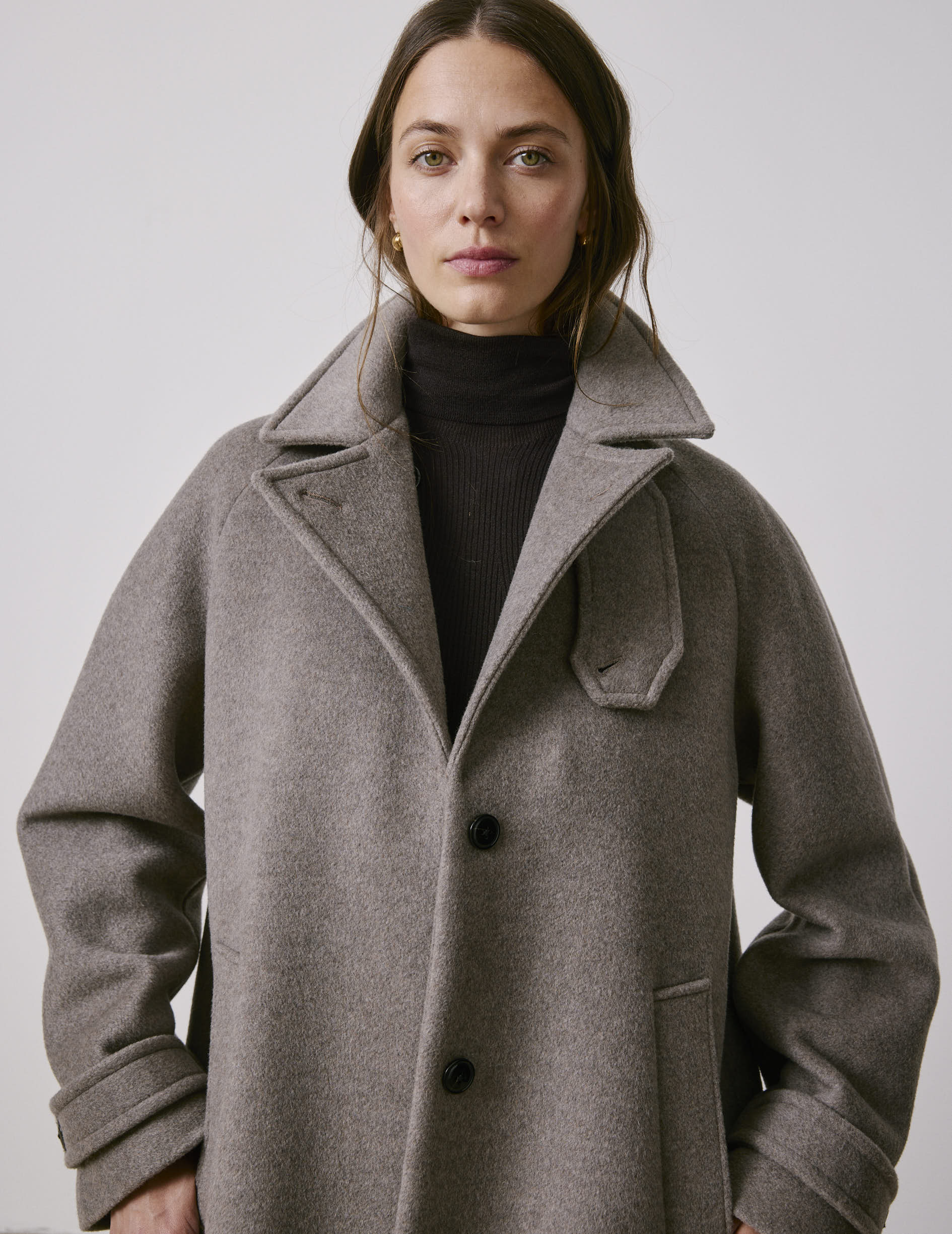 Taupe wool Marielle coat