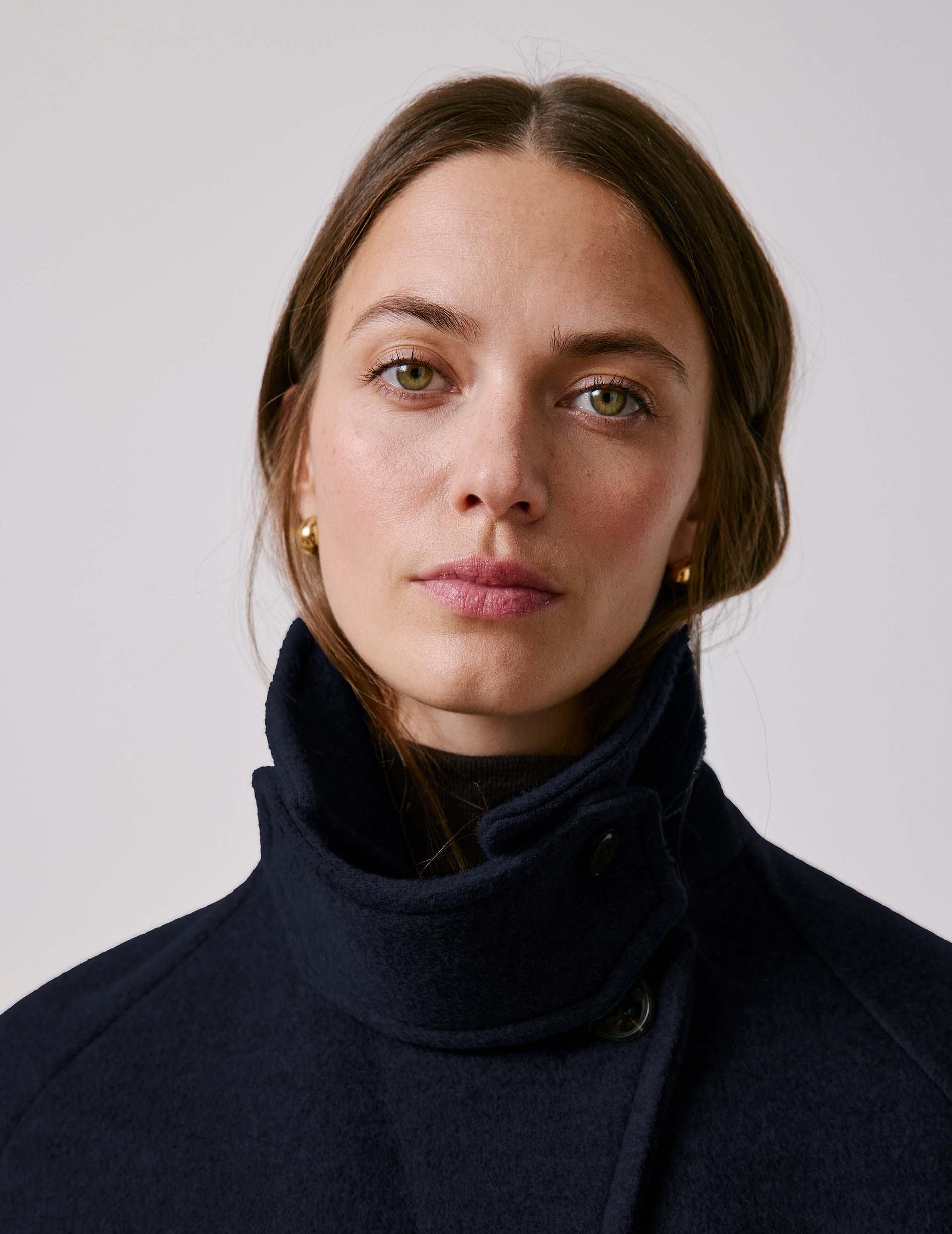Navy wool Marielle coat