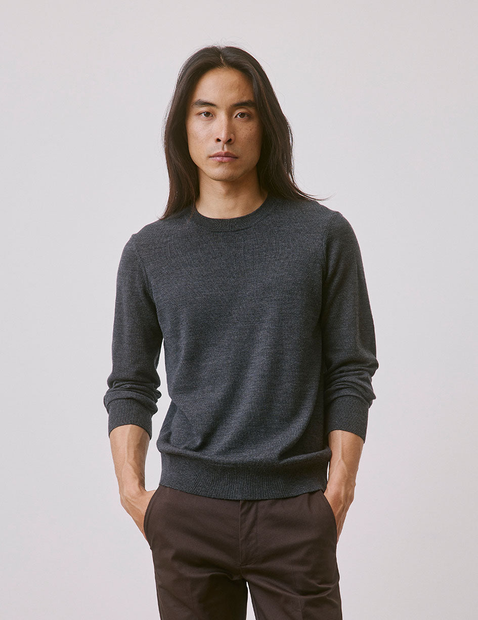 Grey merino wool Massimo sweater