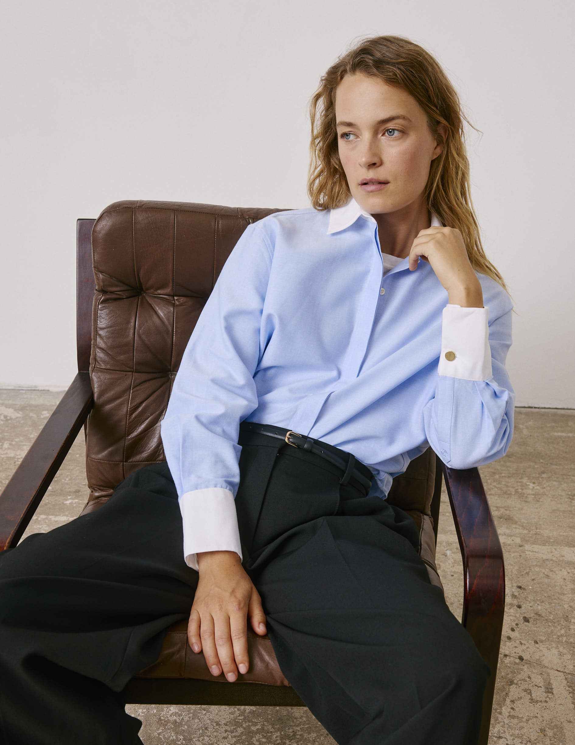Blue Mathéa shirt - Oxford - Shirt Collar