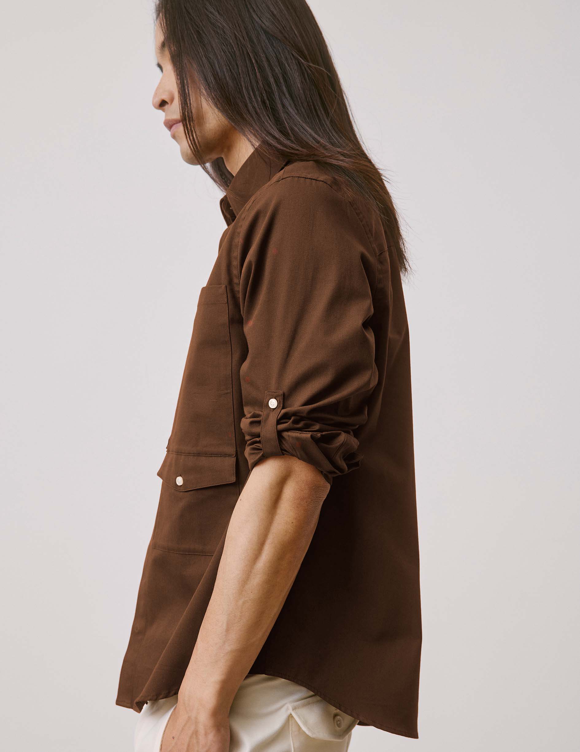 Matheo brown shirt - Ottoman - Prodigious buttoned Collar