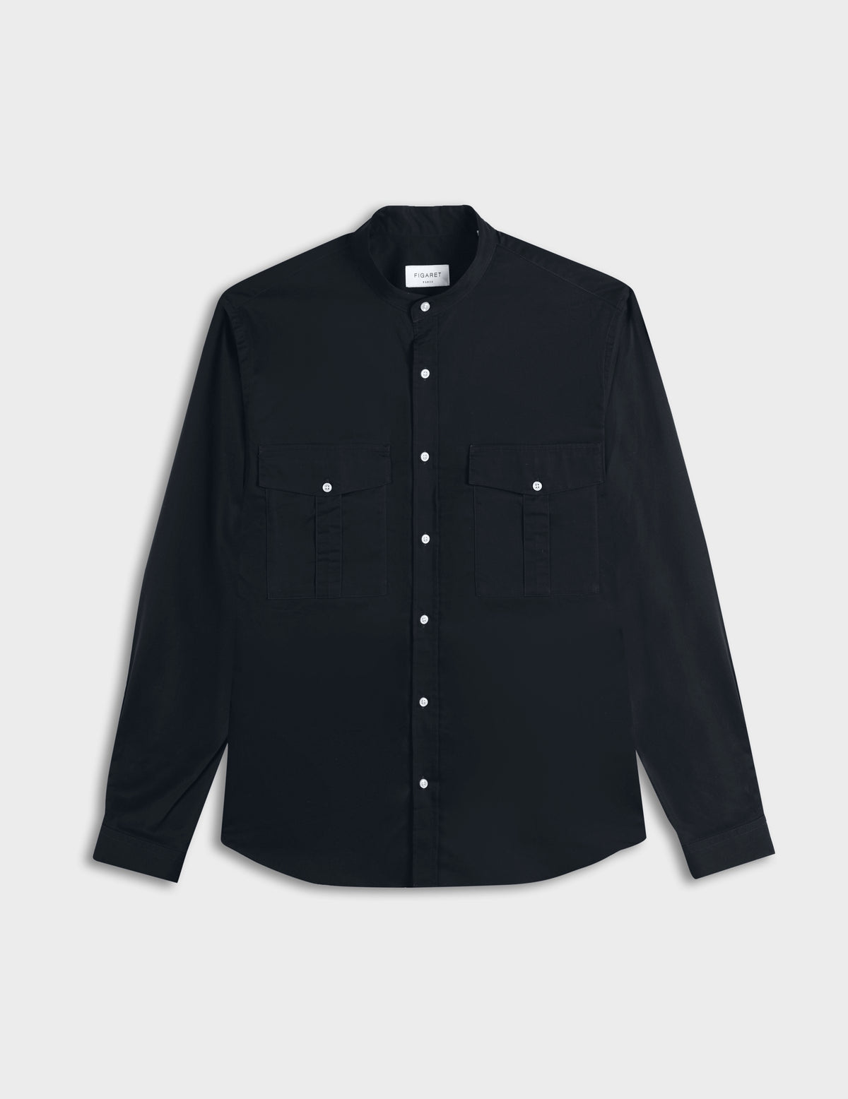 Navy blue Mathias shirt - Twill - Officer Collar