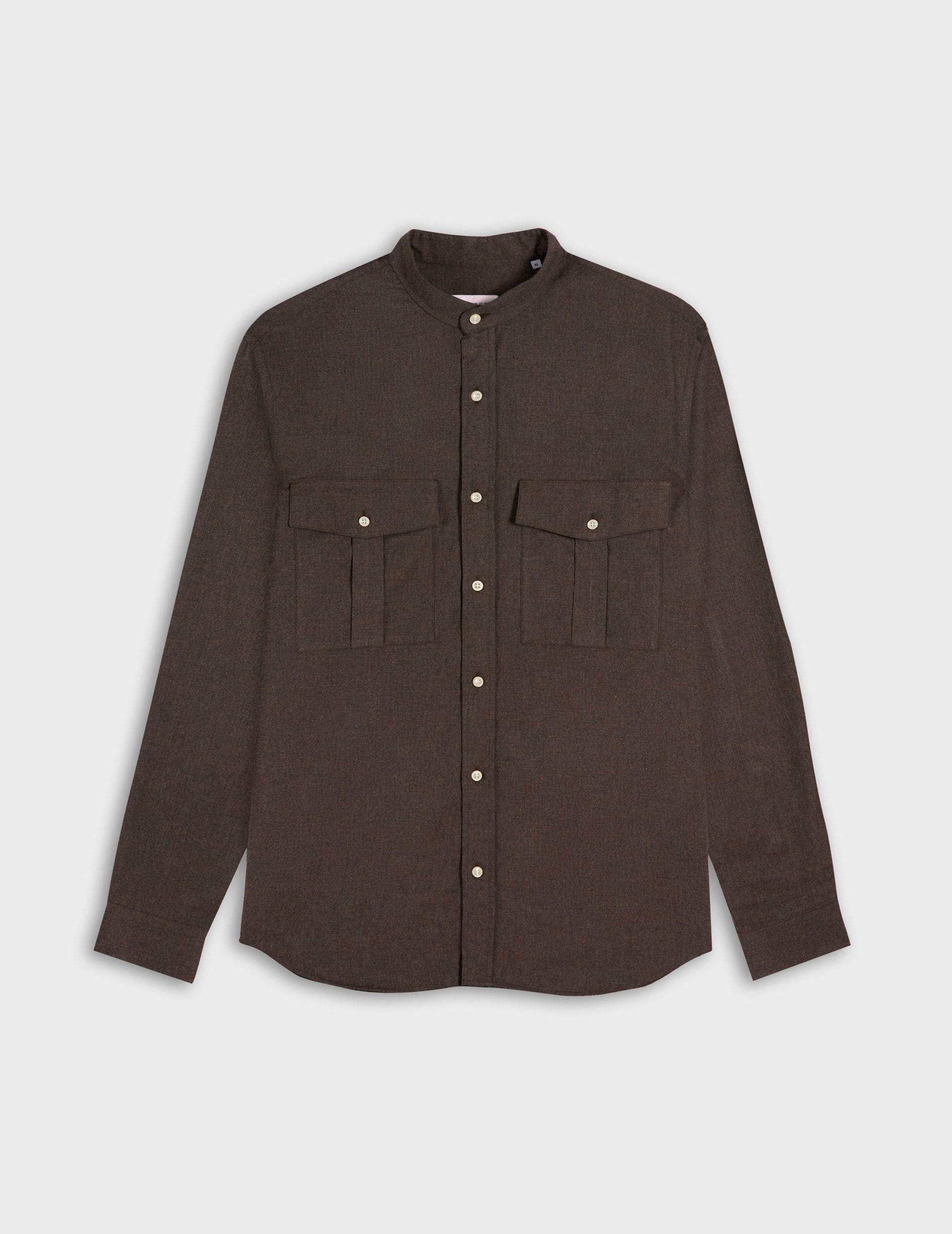 Brown flannel Mathias shirt - Flannel - Officer Collar