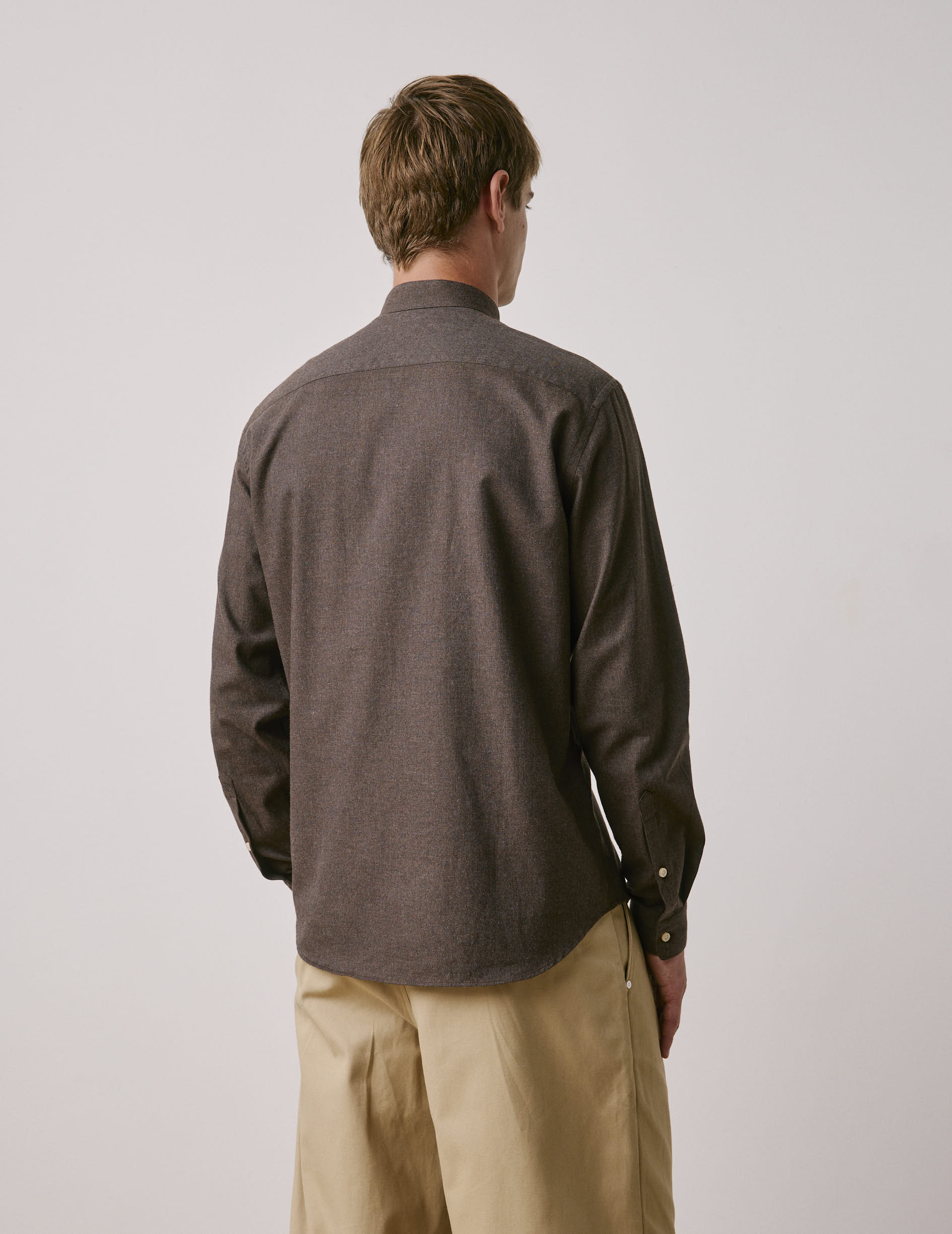 Brown flannel Mathias shirt - Flannel - Officer Collar