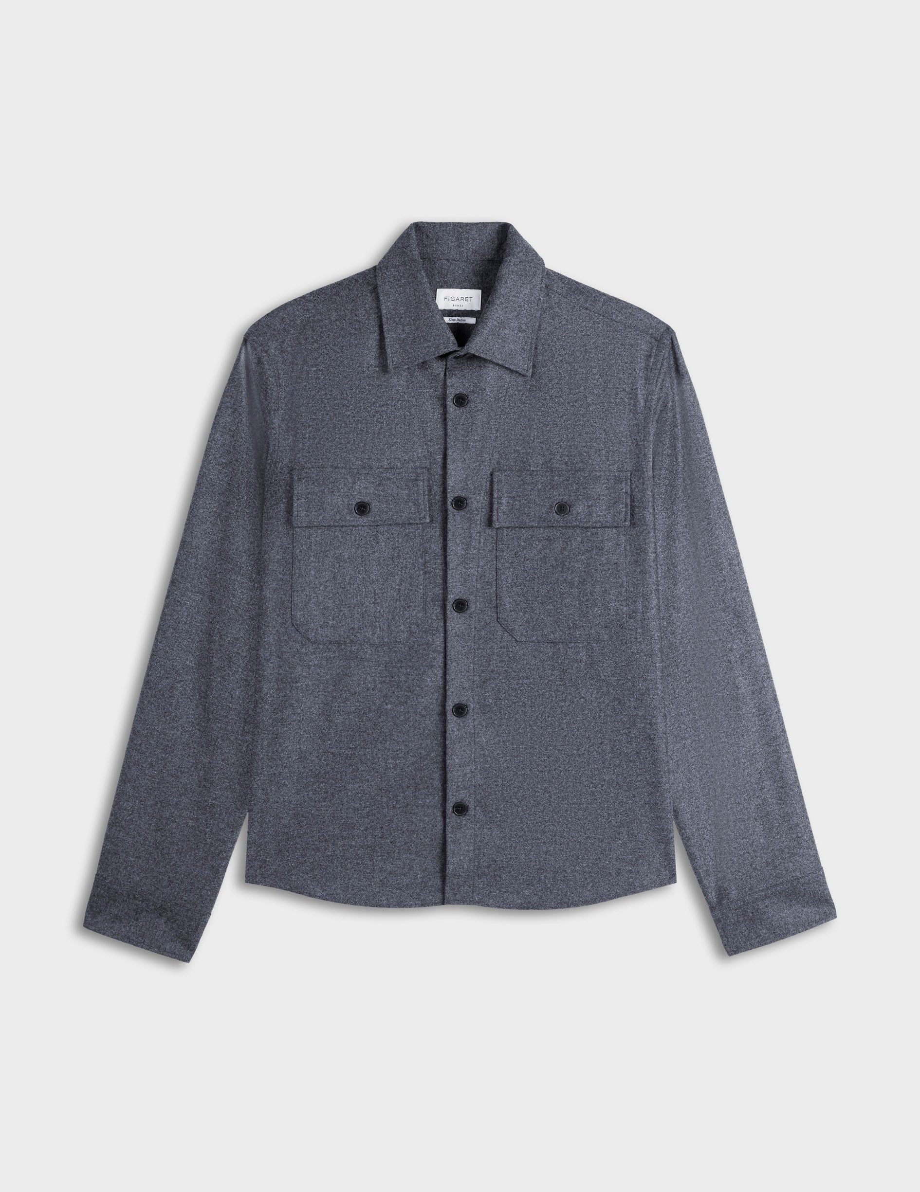 Grey flannel Maxime overshirt