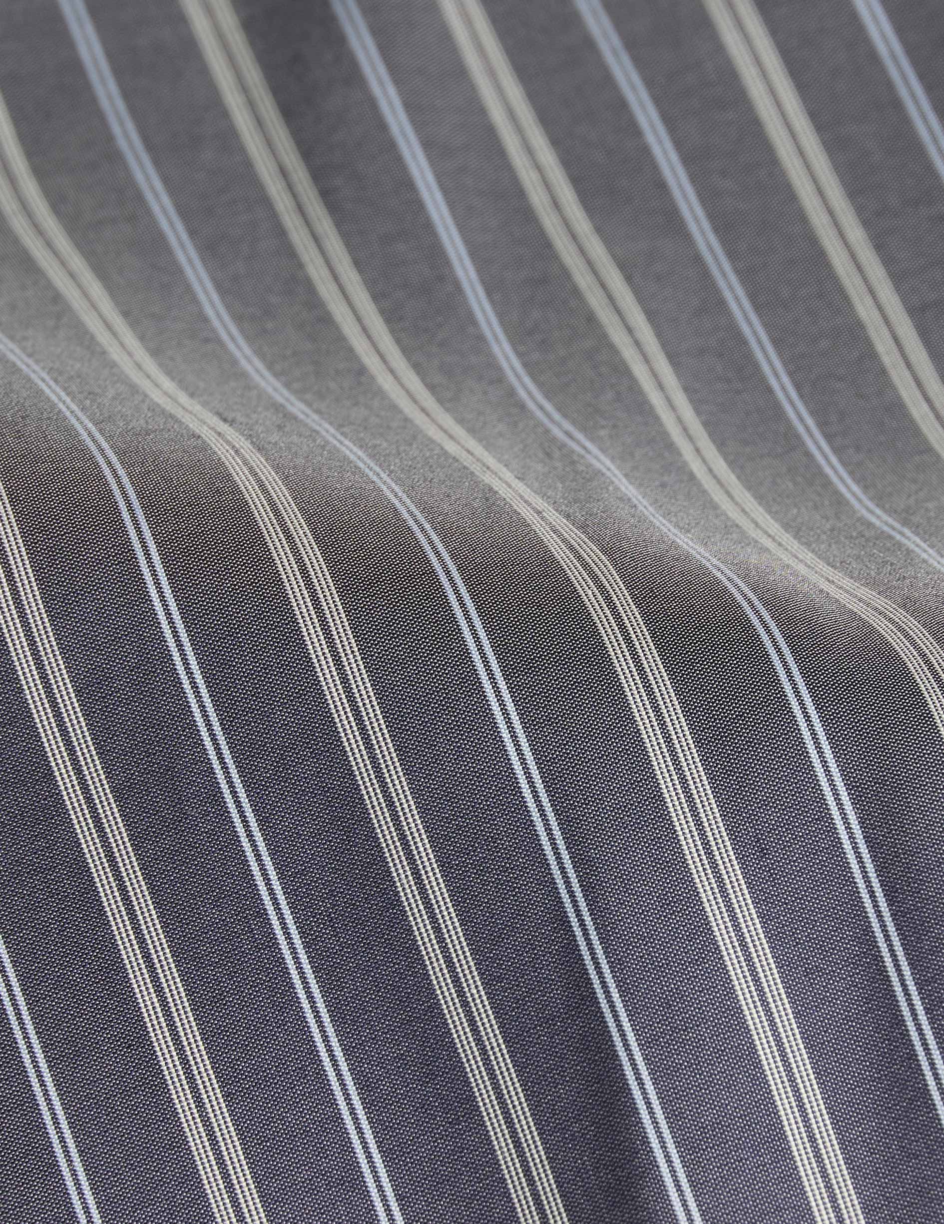 Navy striped Mélinda shirt - Silk - Italian Collar