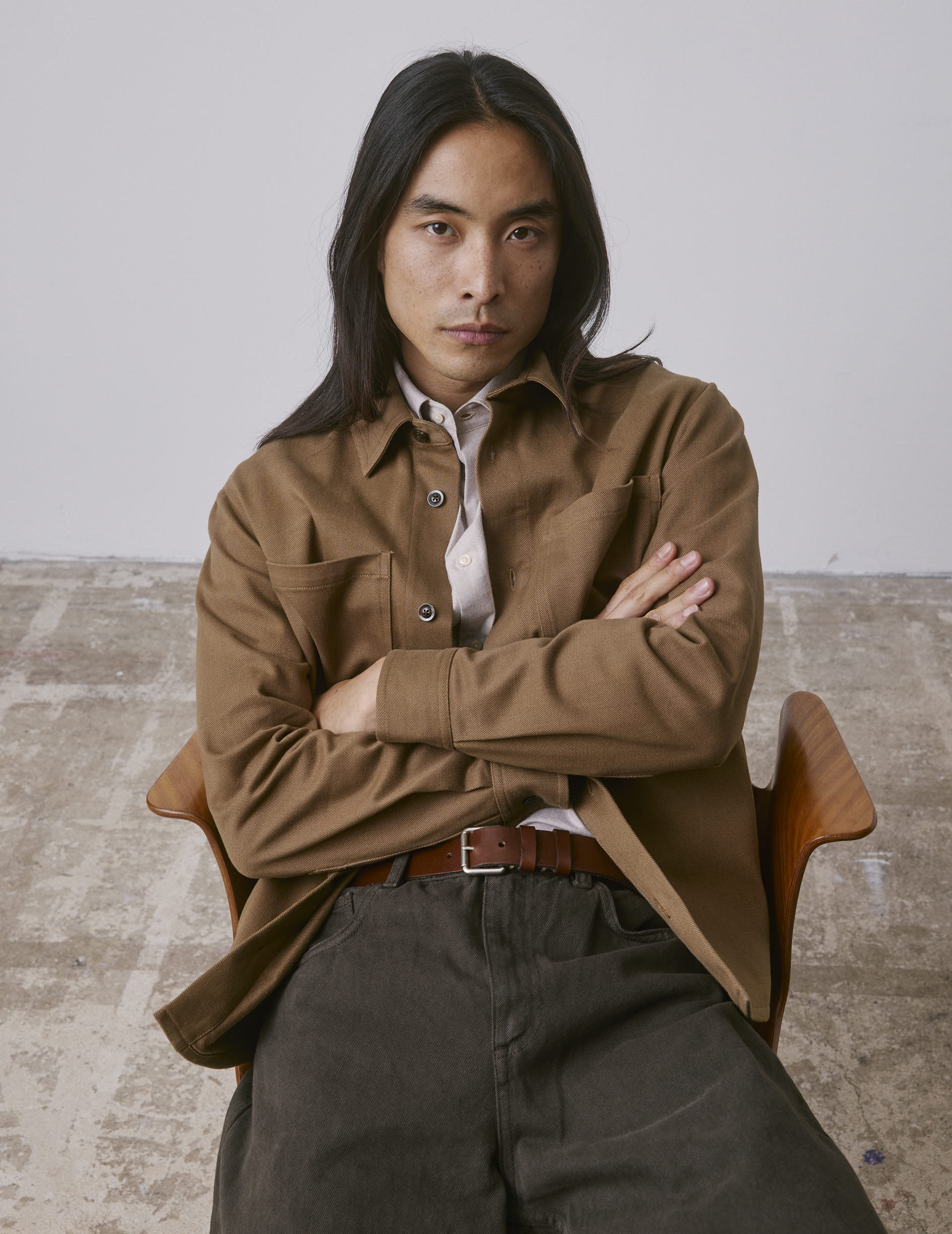 Camel Milan overshirt - Twill - Shirt Collar