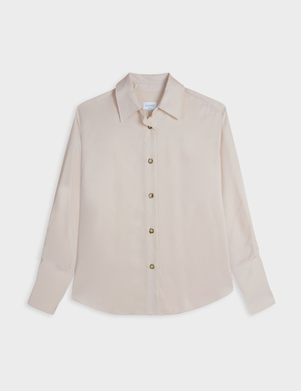 Beige lyocell Mila shirt - Lyocell - Shirt Collar