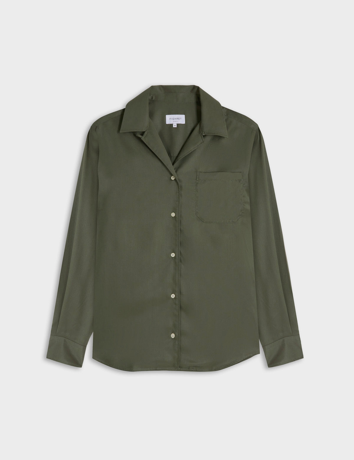 Green lyocell Nancy shirt - Lyocell - Cuban with bridle Collar