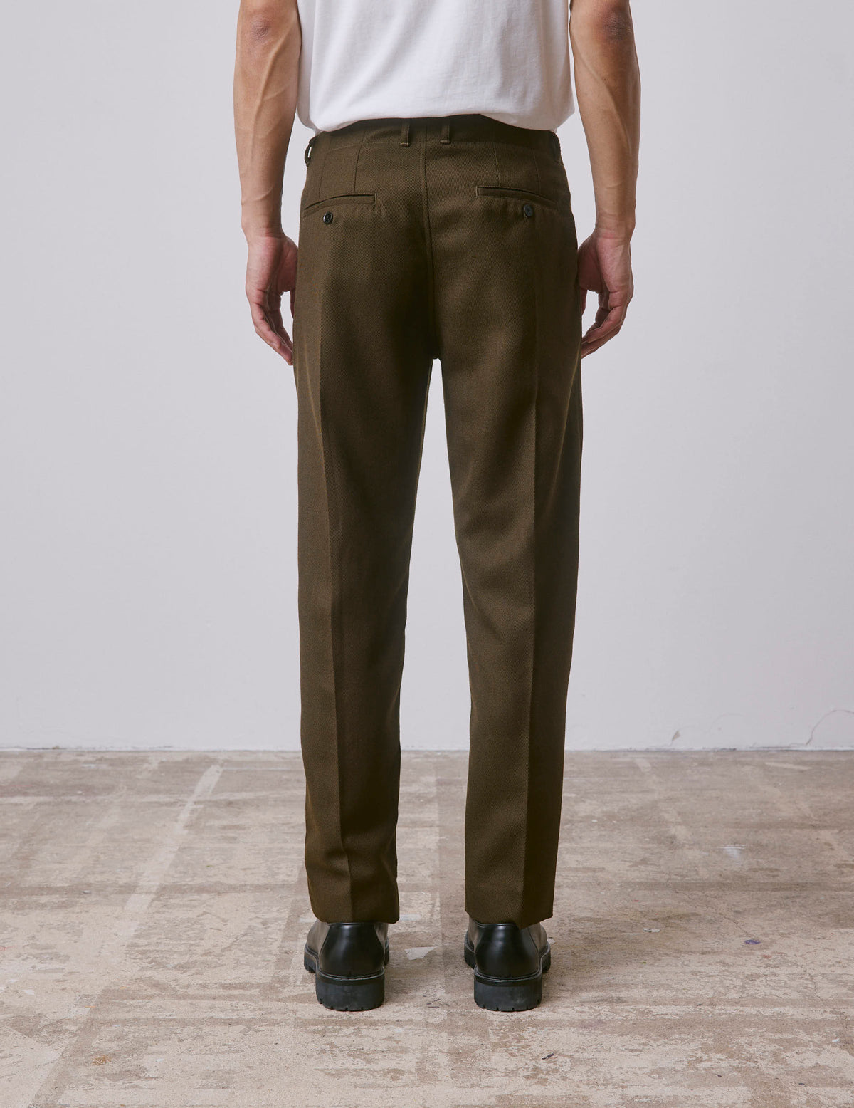 Khaki virgin wool Nataneo pants