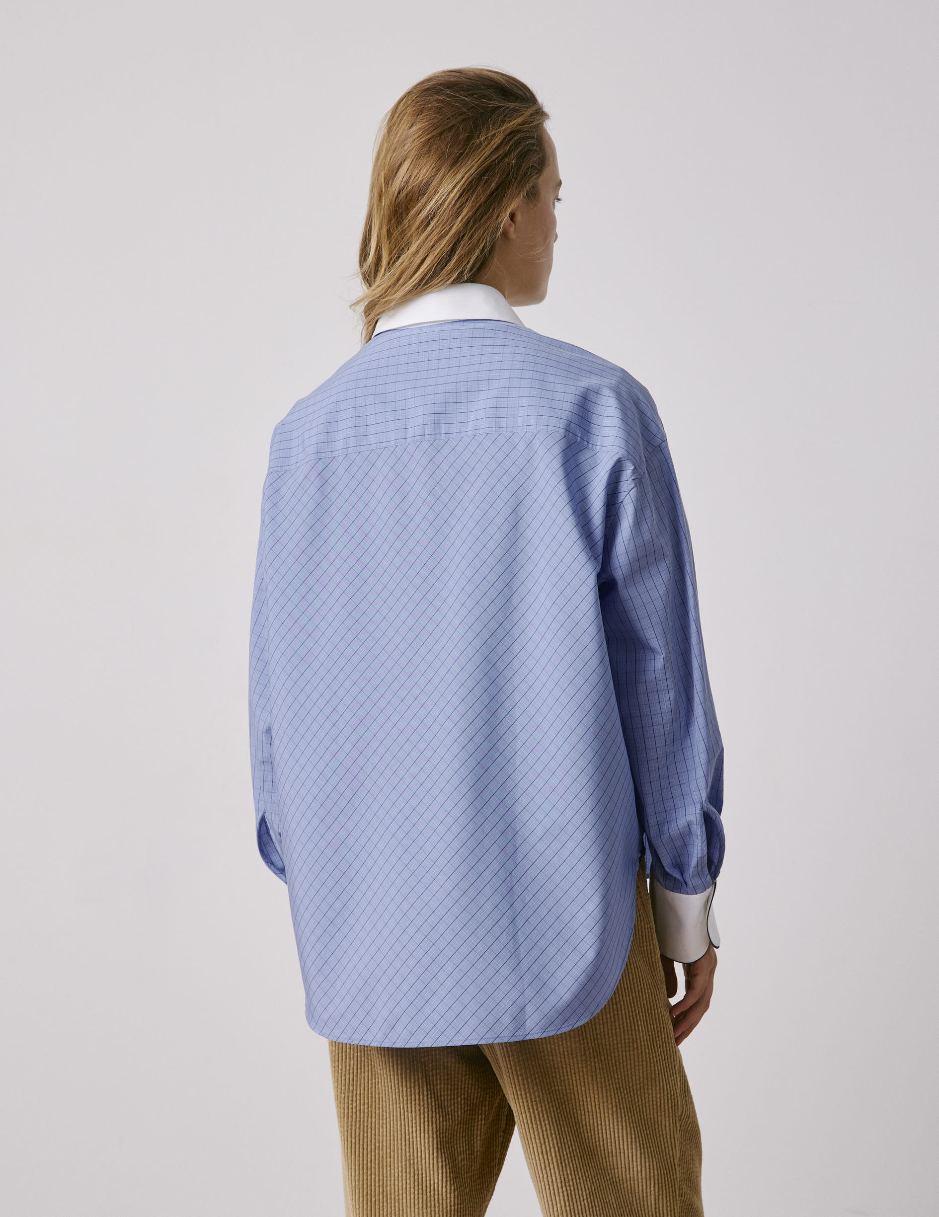 Blue check Nolita shirt - Poplin - Shirt Collar