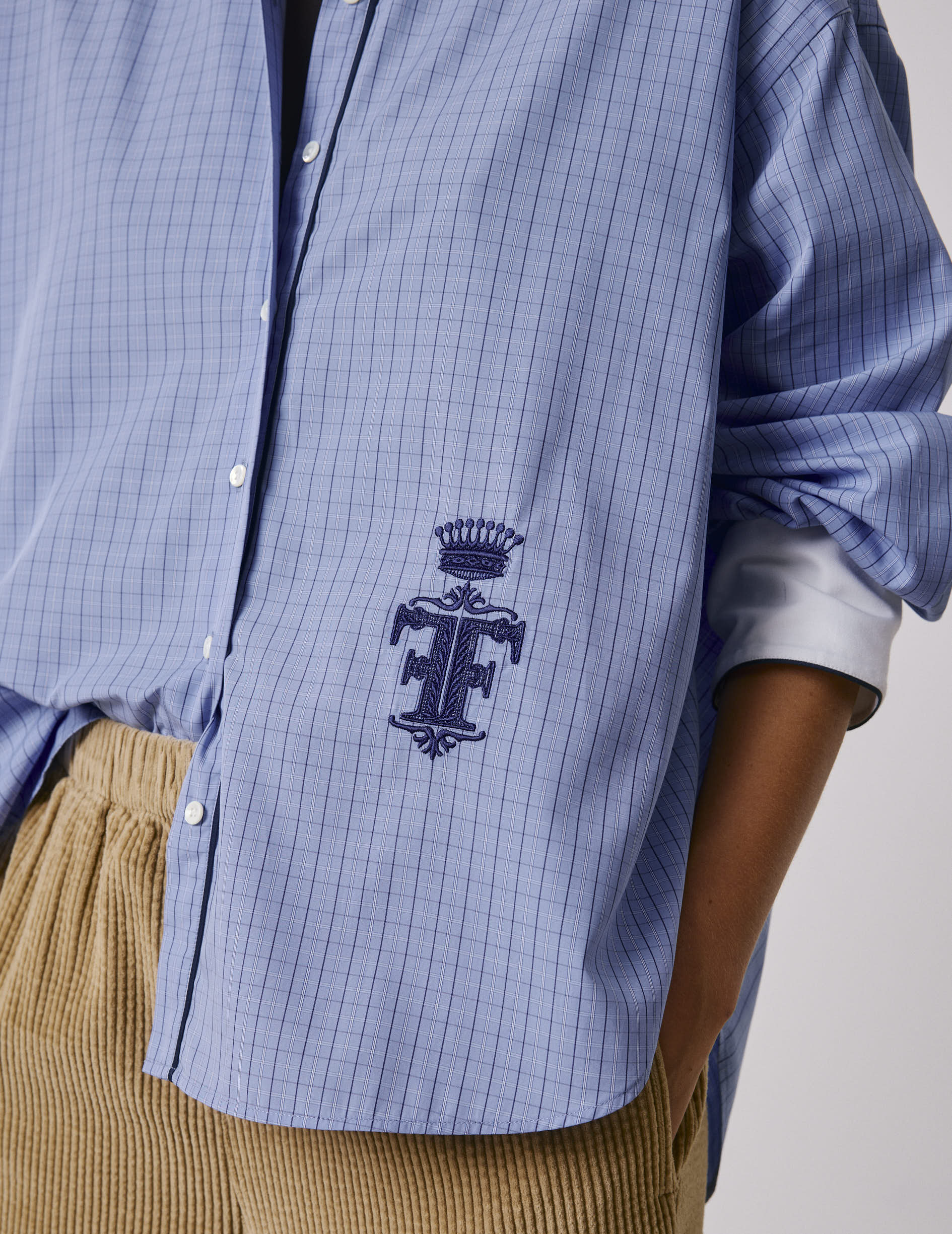 Blue check Nolita shirt - Poplin - Shirt Collar